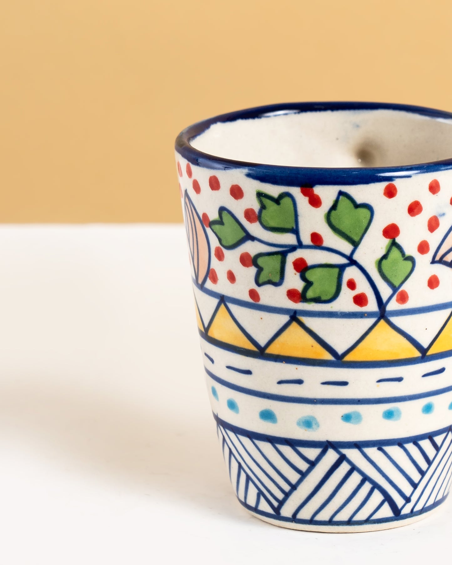 Hand-Painted Patterned Ceramic Mugs Set of 2 - RVMUG17