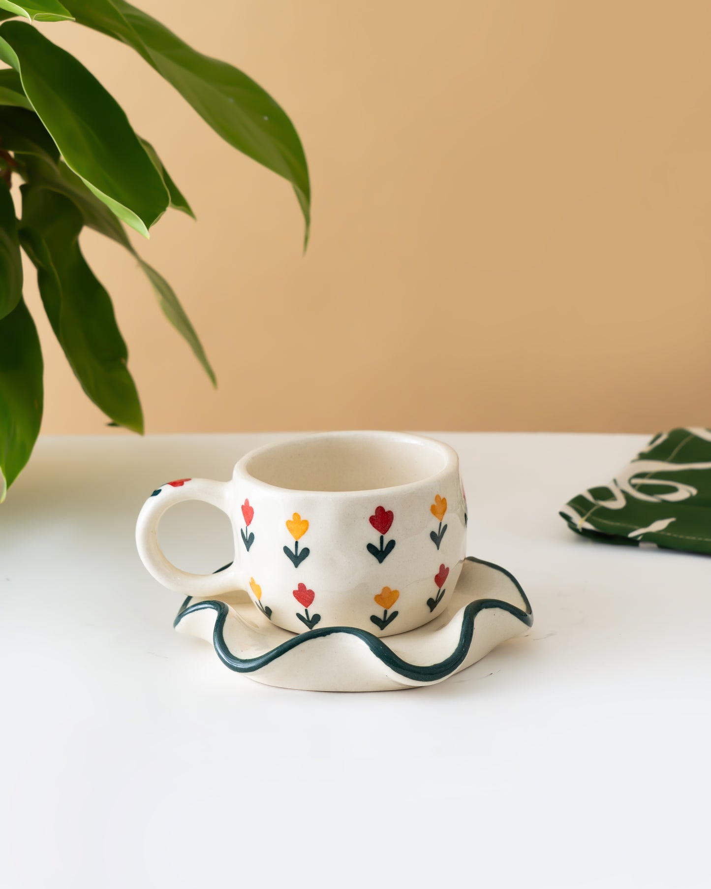 Garden Motif Cup & Saucer Set - RVCUPSAU11