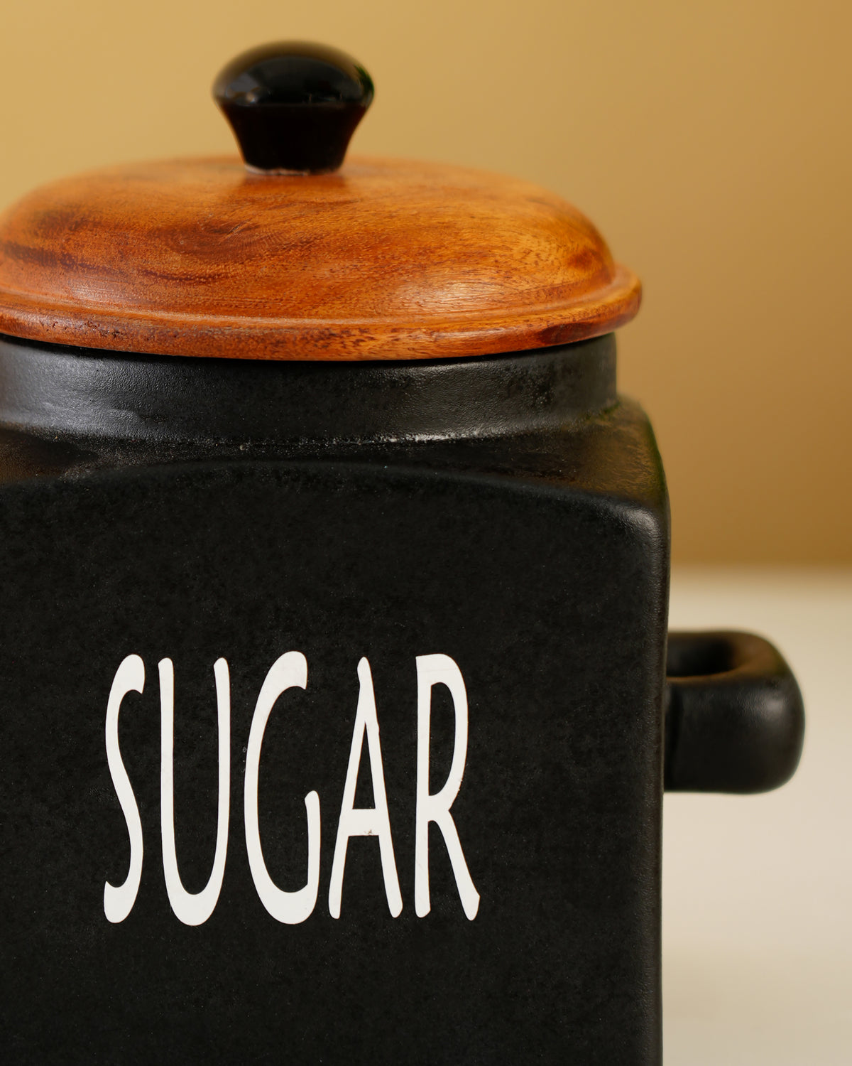 Matte Black Ceramic Sugar Canisters (Only SUGAR) - RVJAR2345