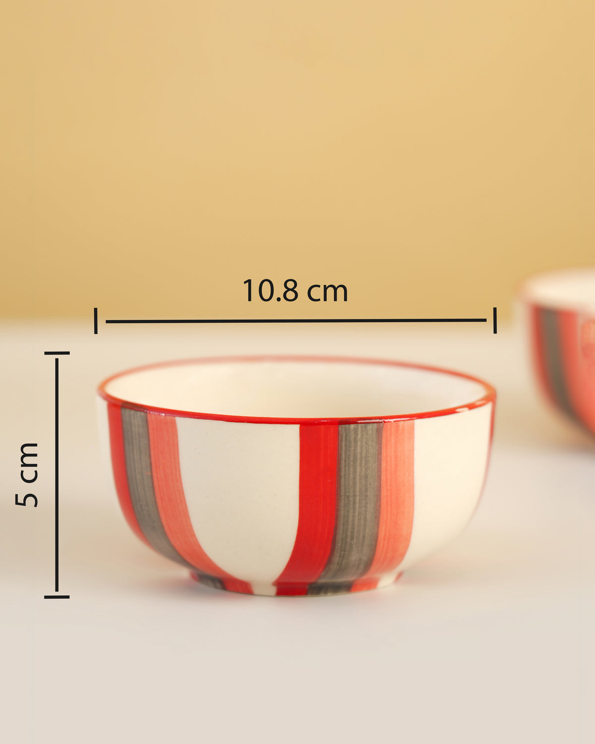 Hand-Painted Striped Ceramic Bowl (Set of 2 ) – RVBWL05