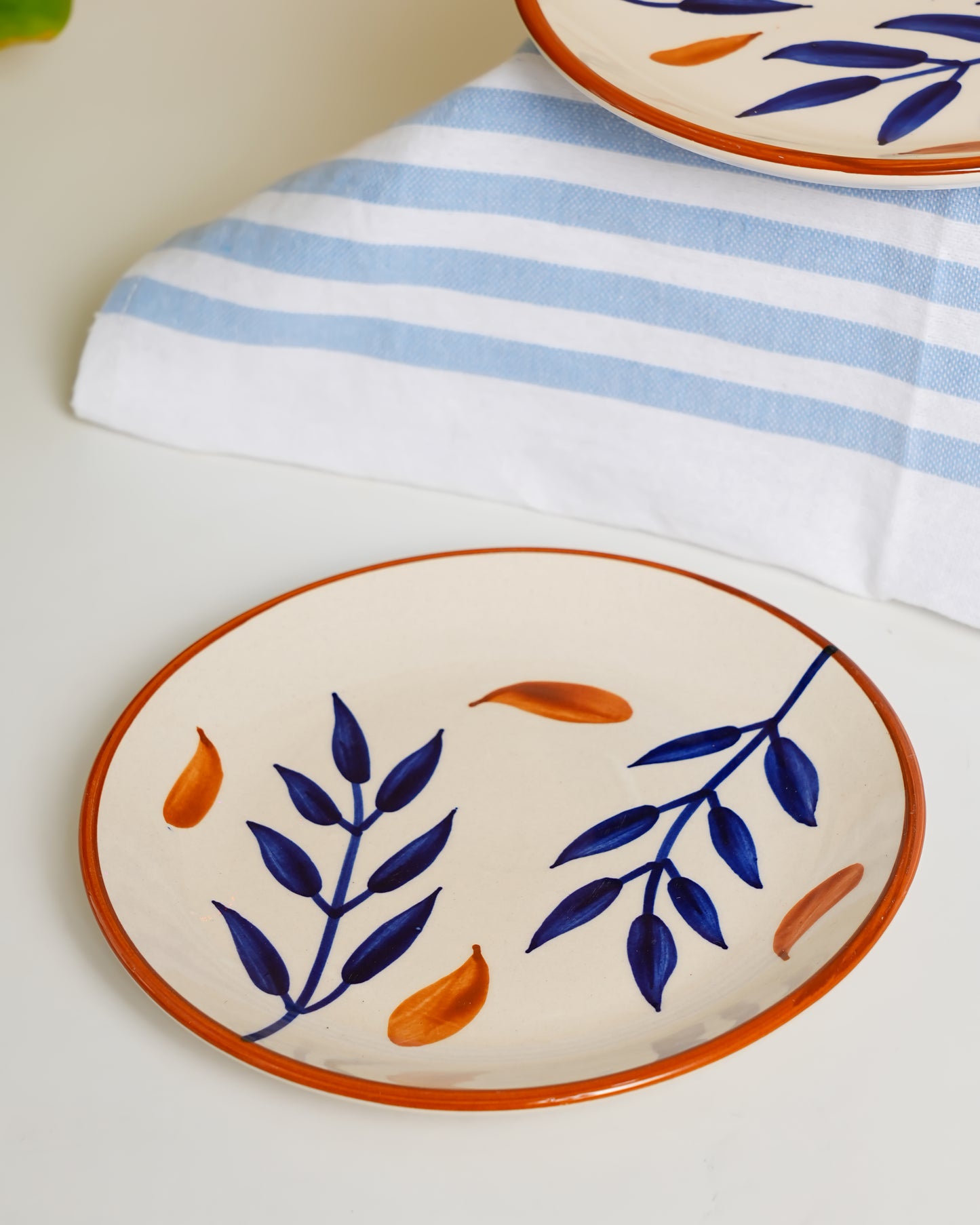 Blue Meadow Handcrafted Ceramic Plate (Set of 2) - RVPLT29