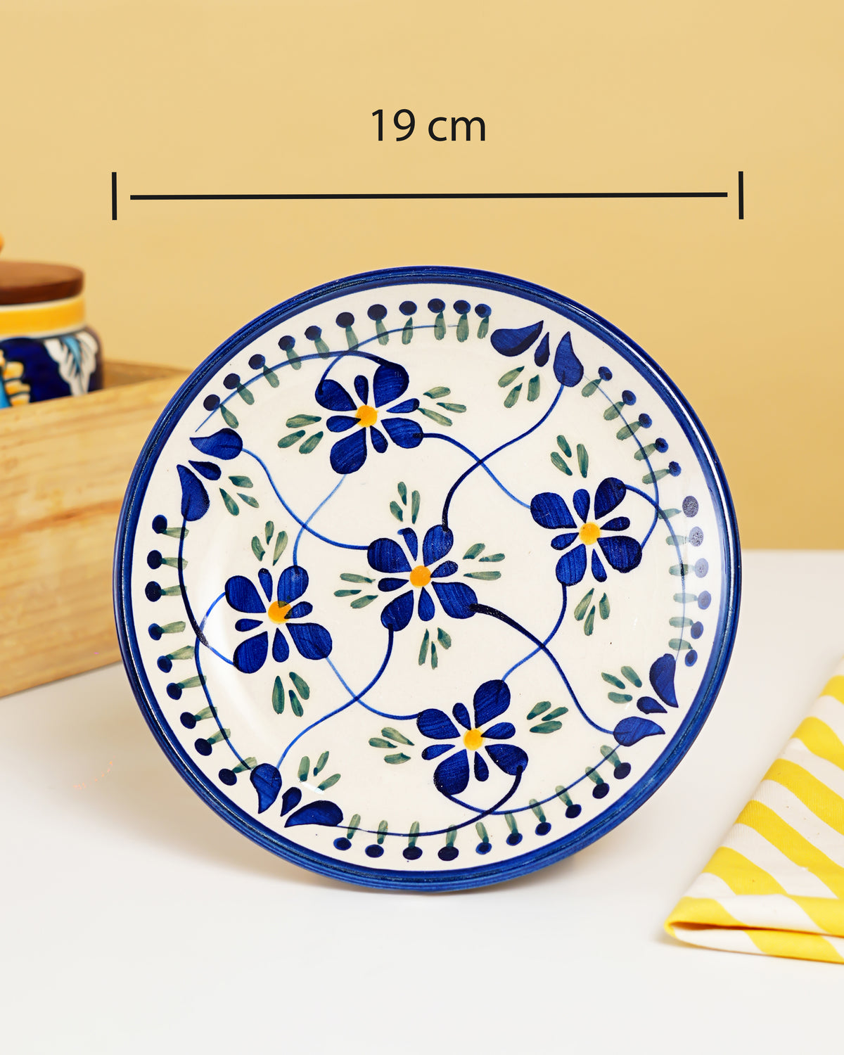 Azure Vine Handcrafted Ceramic Plate - RVPLT32
