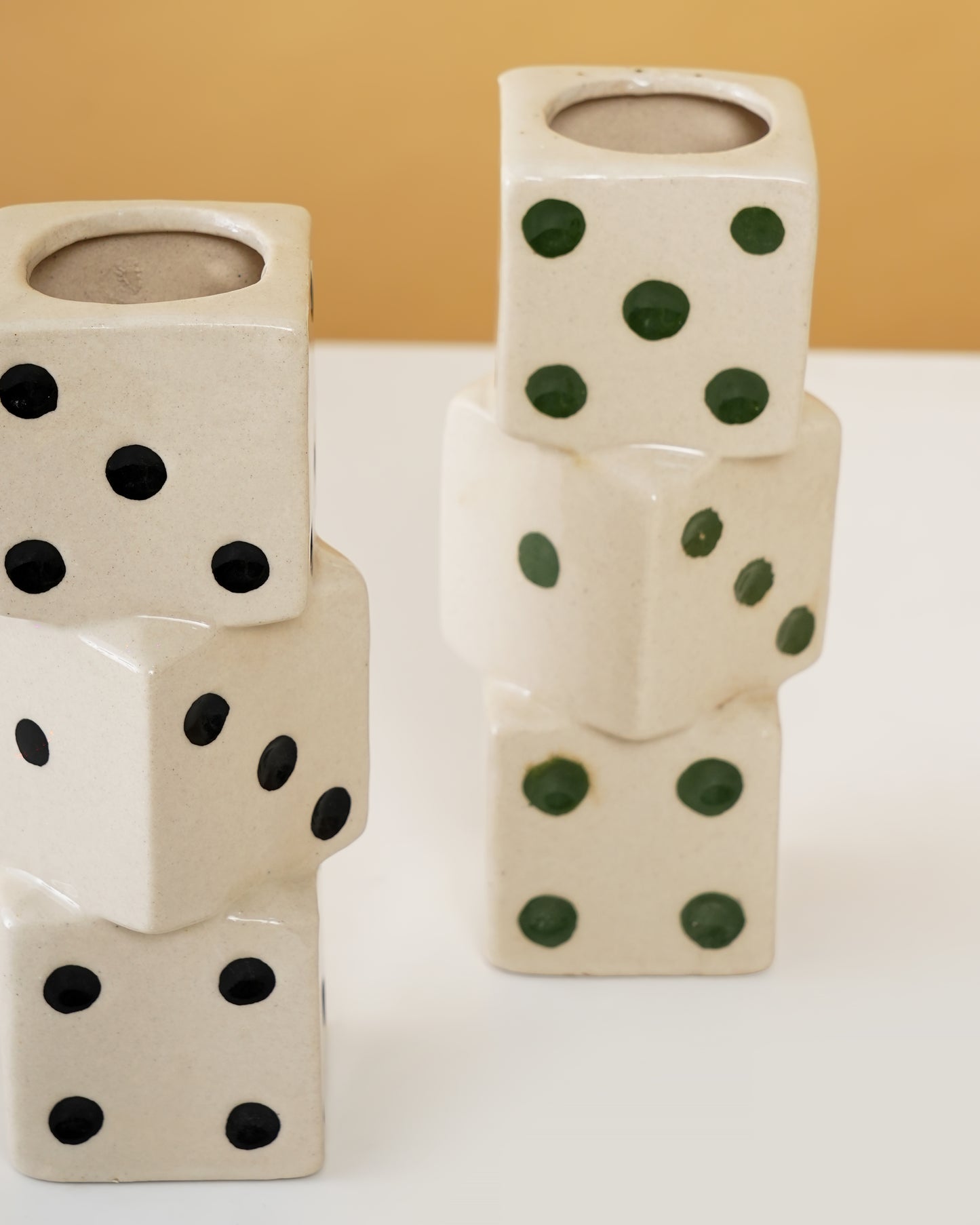 Handcrafted Ceramic Dice Décor Vases (Set of 2) - RVVAS54