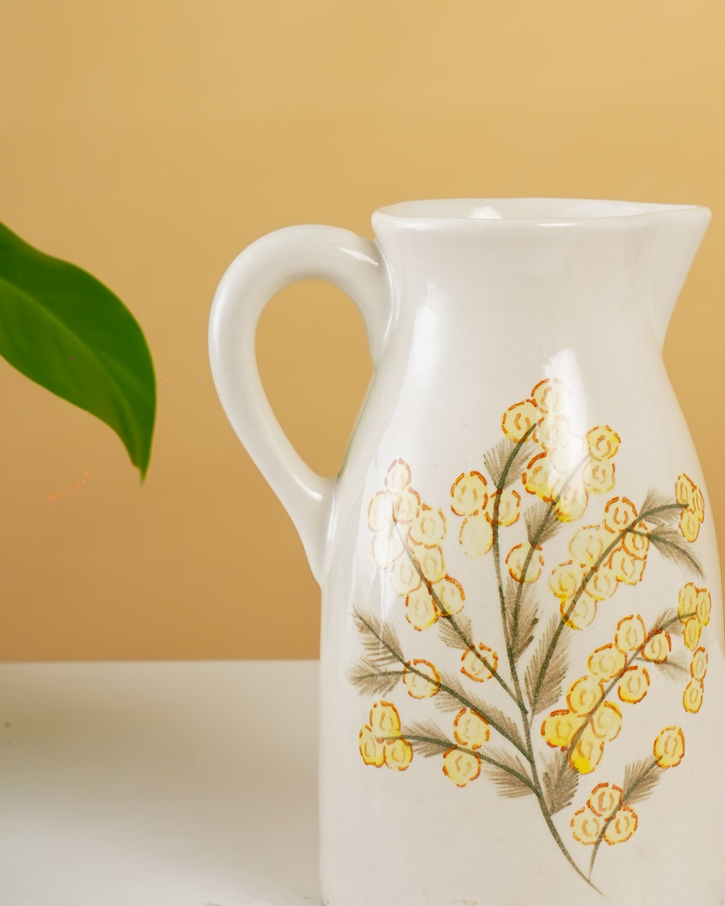 Hand-Painted Ceramic Pitcher Vase – Floral Decorative Vase - RVVAS26