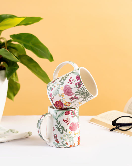 Floral Garden Ceramic Mug Set of 2 - RVMUG30
