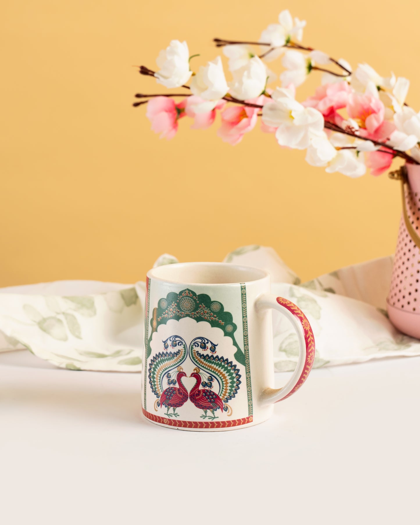 Green and Pink Royal Mug set of 2 - RVMUG33