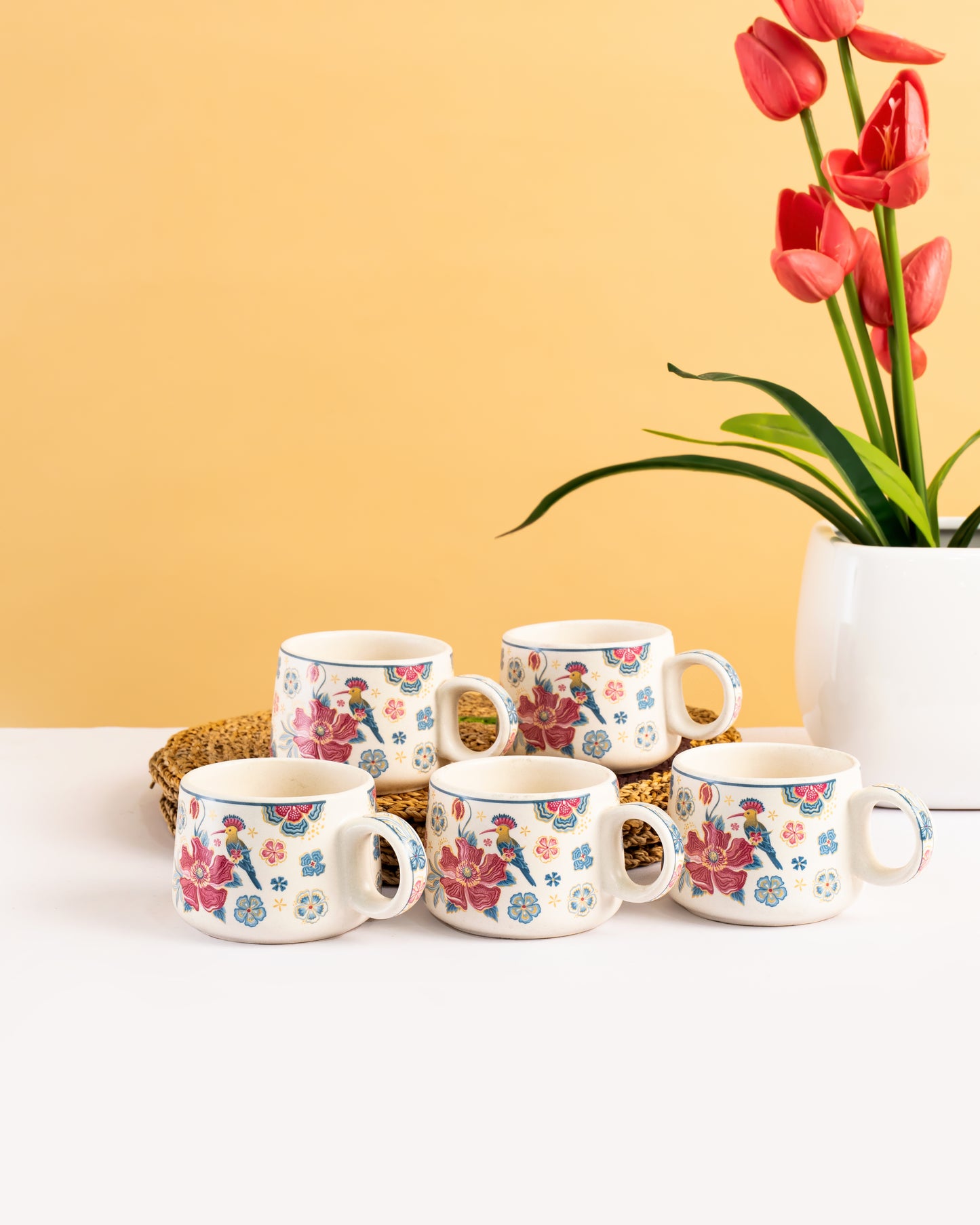 Floral Folk Tea Cup Set of 6 - RVCUP13