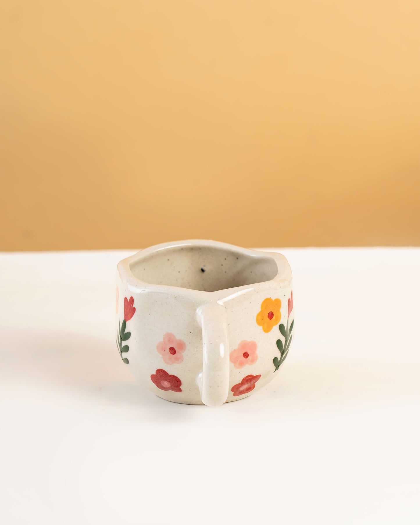 Hand-Painted Floral Ceramic Tea Cups Set of 2 - RVMUG15