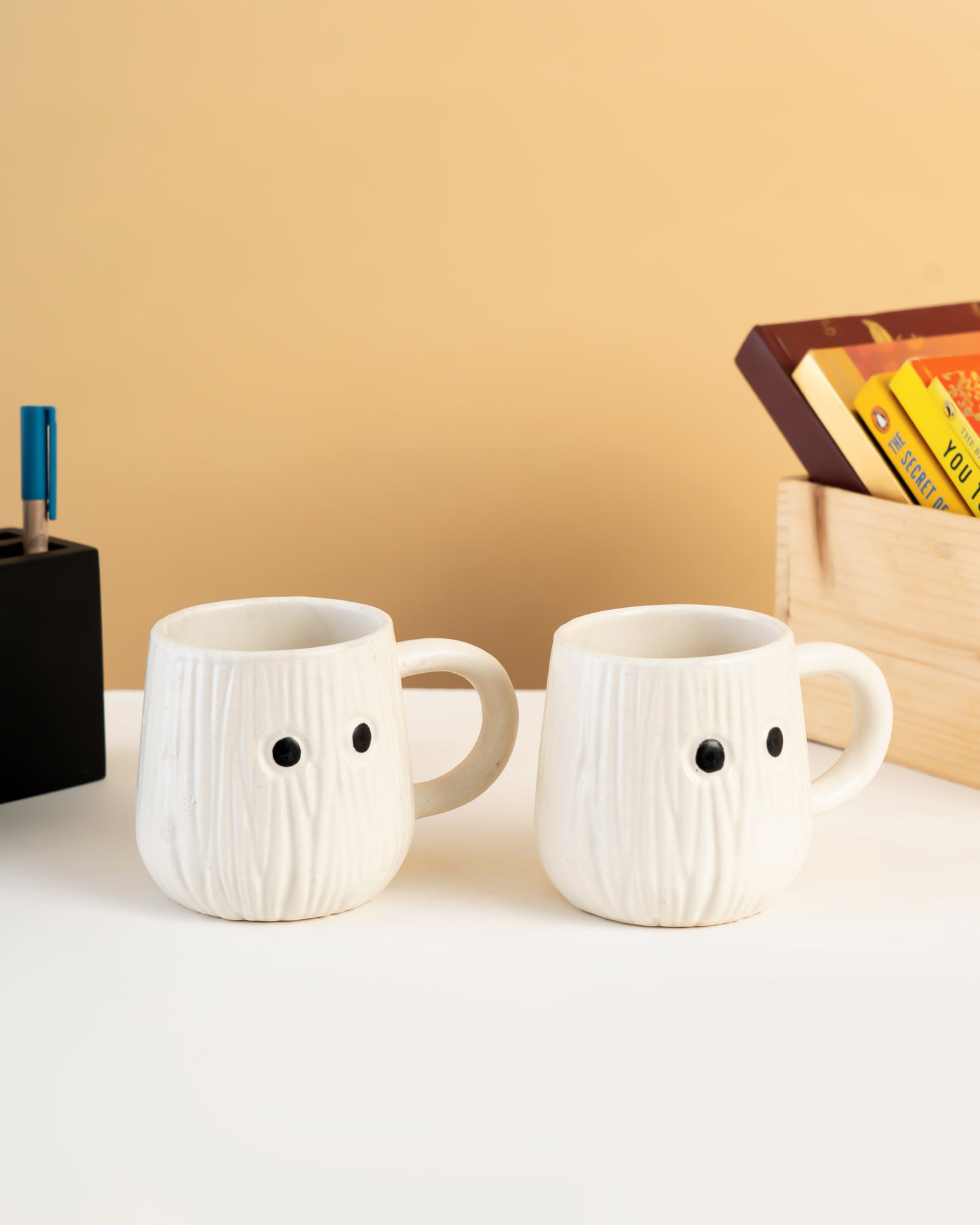 Minimalist Textured Ceramic Mug Set of 2 - RVKIDMUG37
