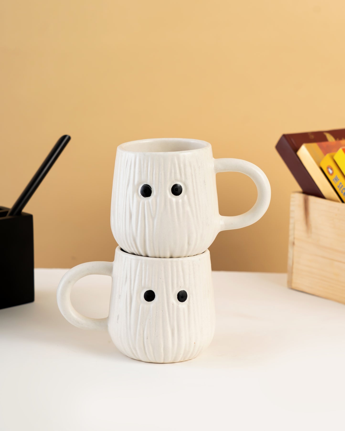 Minimalist Textured Ceramic Mug Set of 2 - RVKIDMUG37