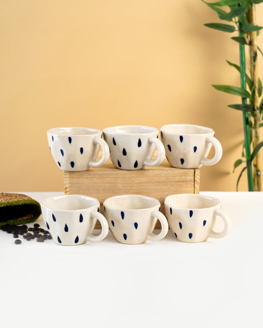 Hand-Painted Ceramic Teacup Set of 6 - RVCUP12