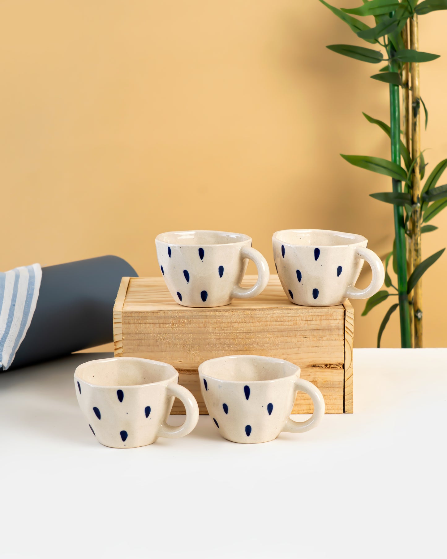 Hand-Painted Ceramic Teacup Set of 6 - RVCUP12