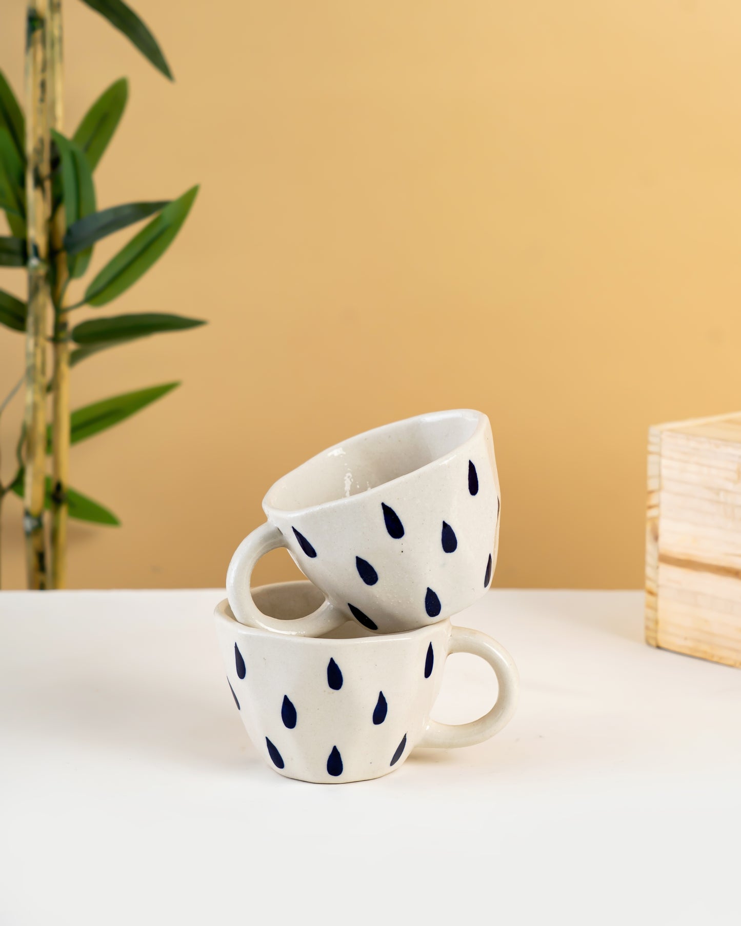 Hand-Painted Ceramic Teacup Set of 6 - RVCUP12