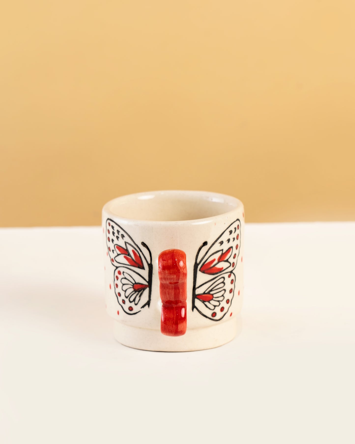 Butterfly Heart Handle Ceramic Cup - RVMUG19