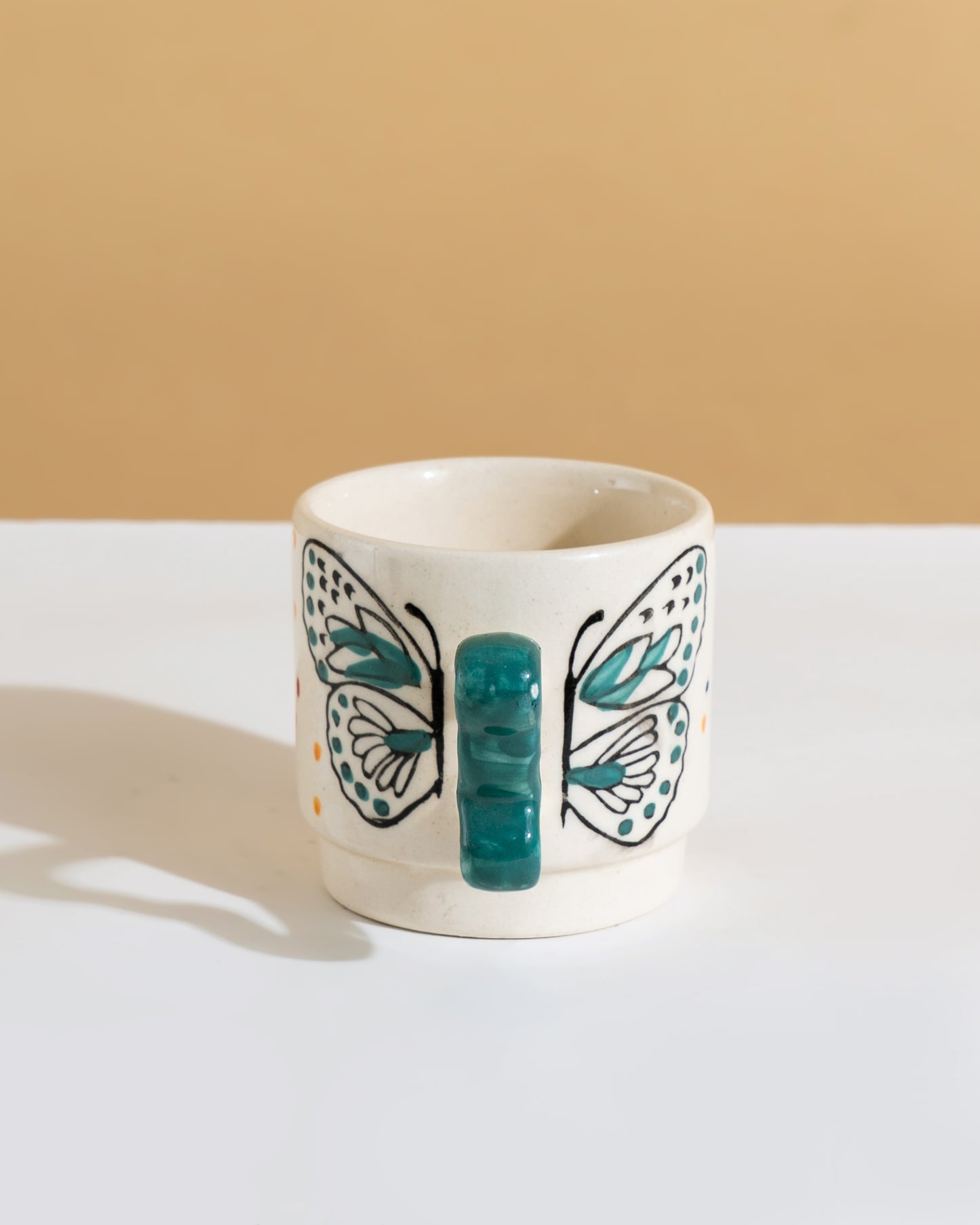 Butterfly Handle Ceramic Mug – Set of 2 - RVMUG46