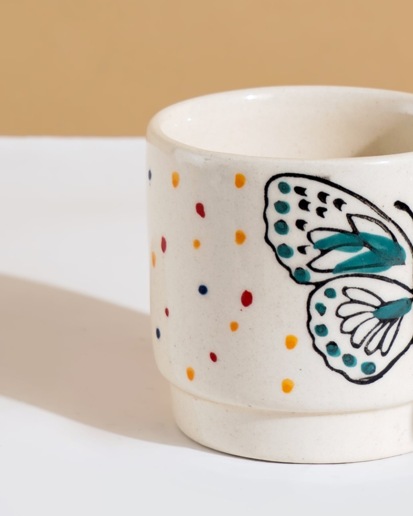 Butterfly Handle Ceramic Mug – Set of 2 - RVMUG46
