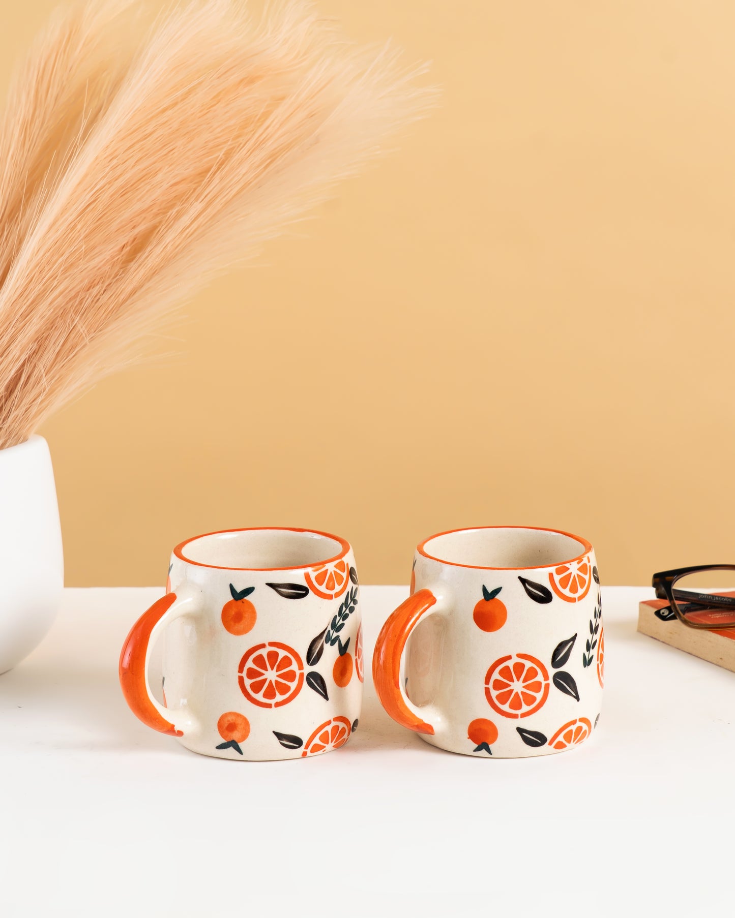 Hand-Painted Citrus Ceramic Mug (Set of 6) - RVMUG32