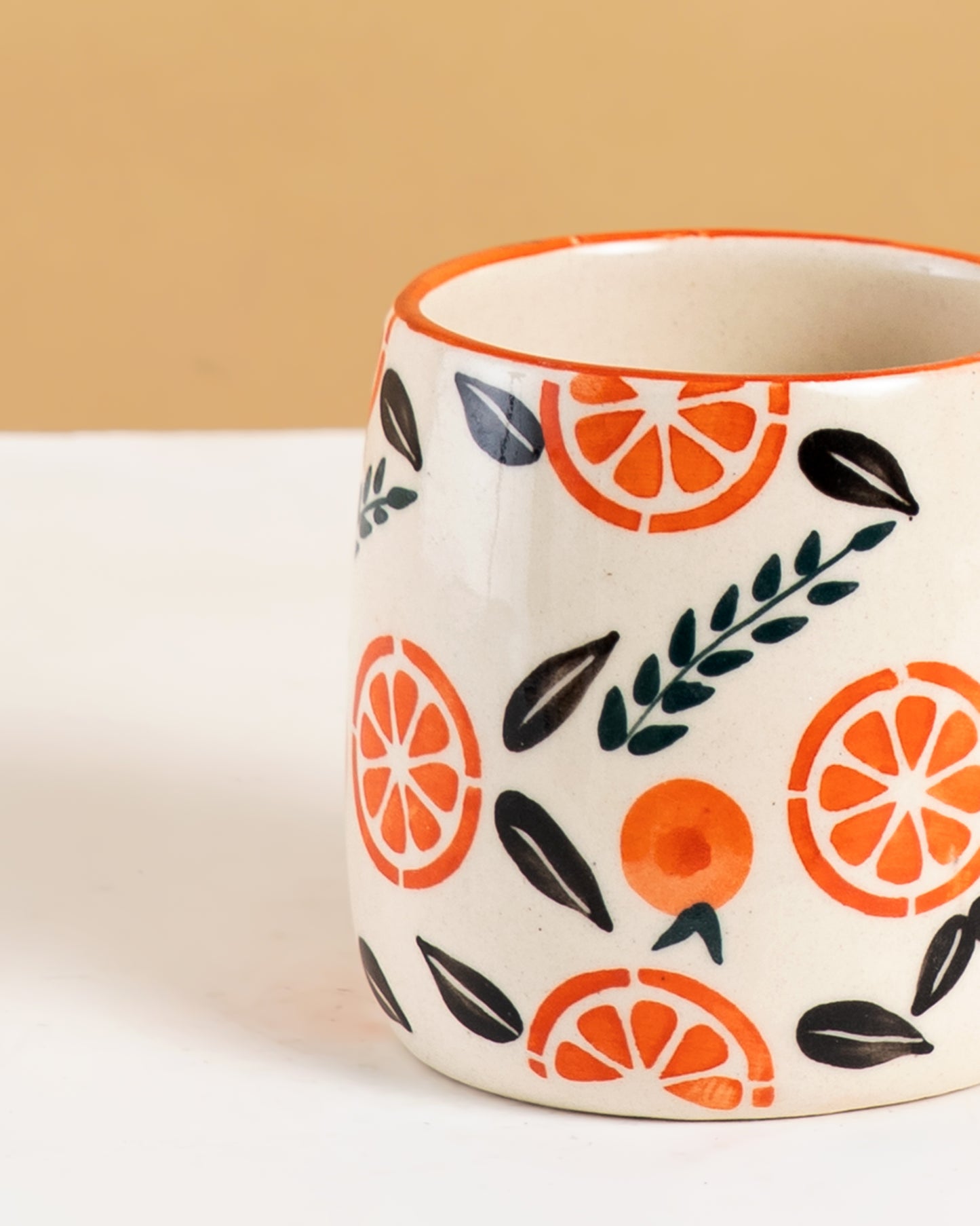 Hand-Painted Citrus Ceramic Mug (Set of 6) - RVMUG32