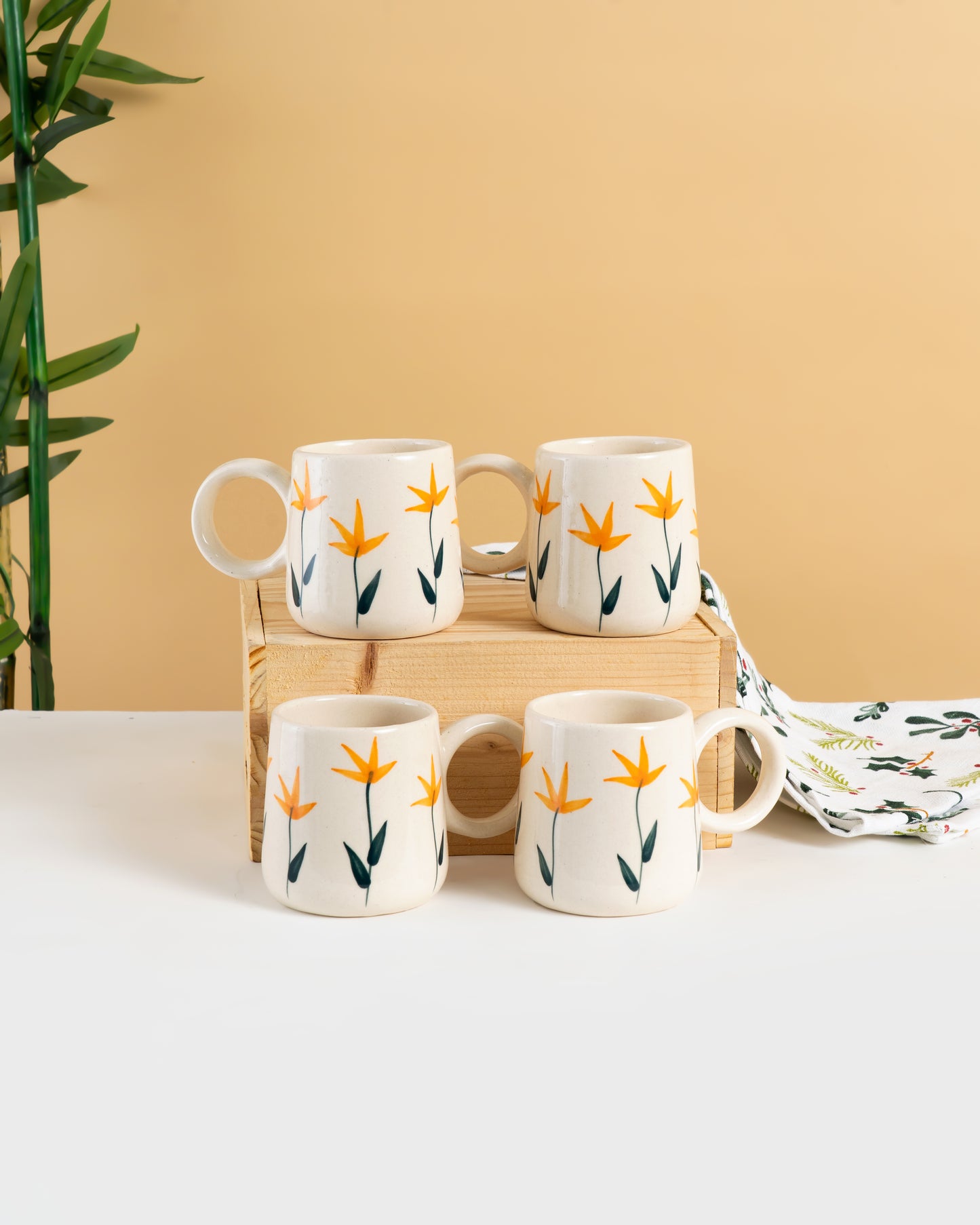 Floral Bloom Ceramic Mug Set of 6 - RVMUG35