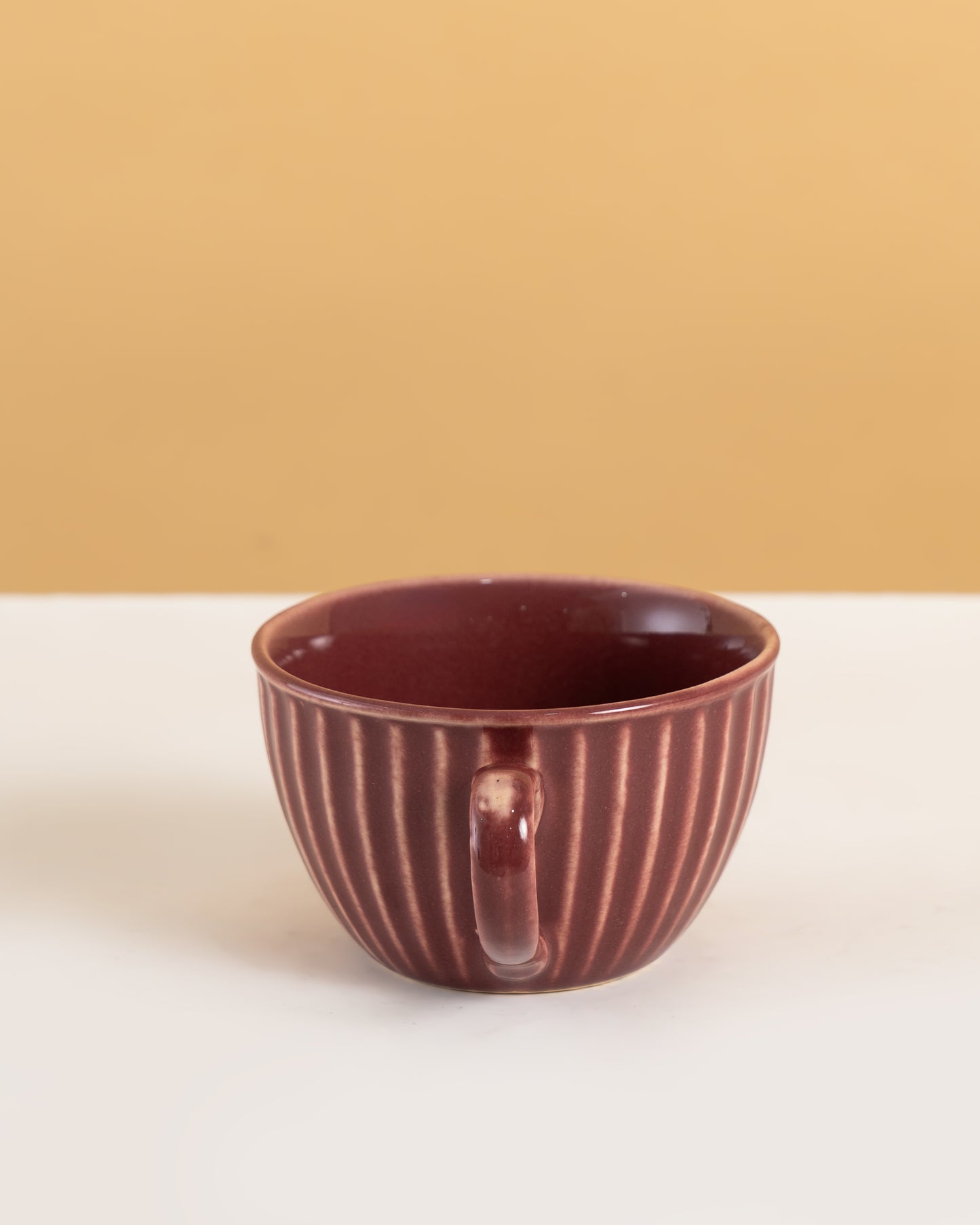 Ribbed Ceramic Coffee Mug – Warm Blush - RVMUG16