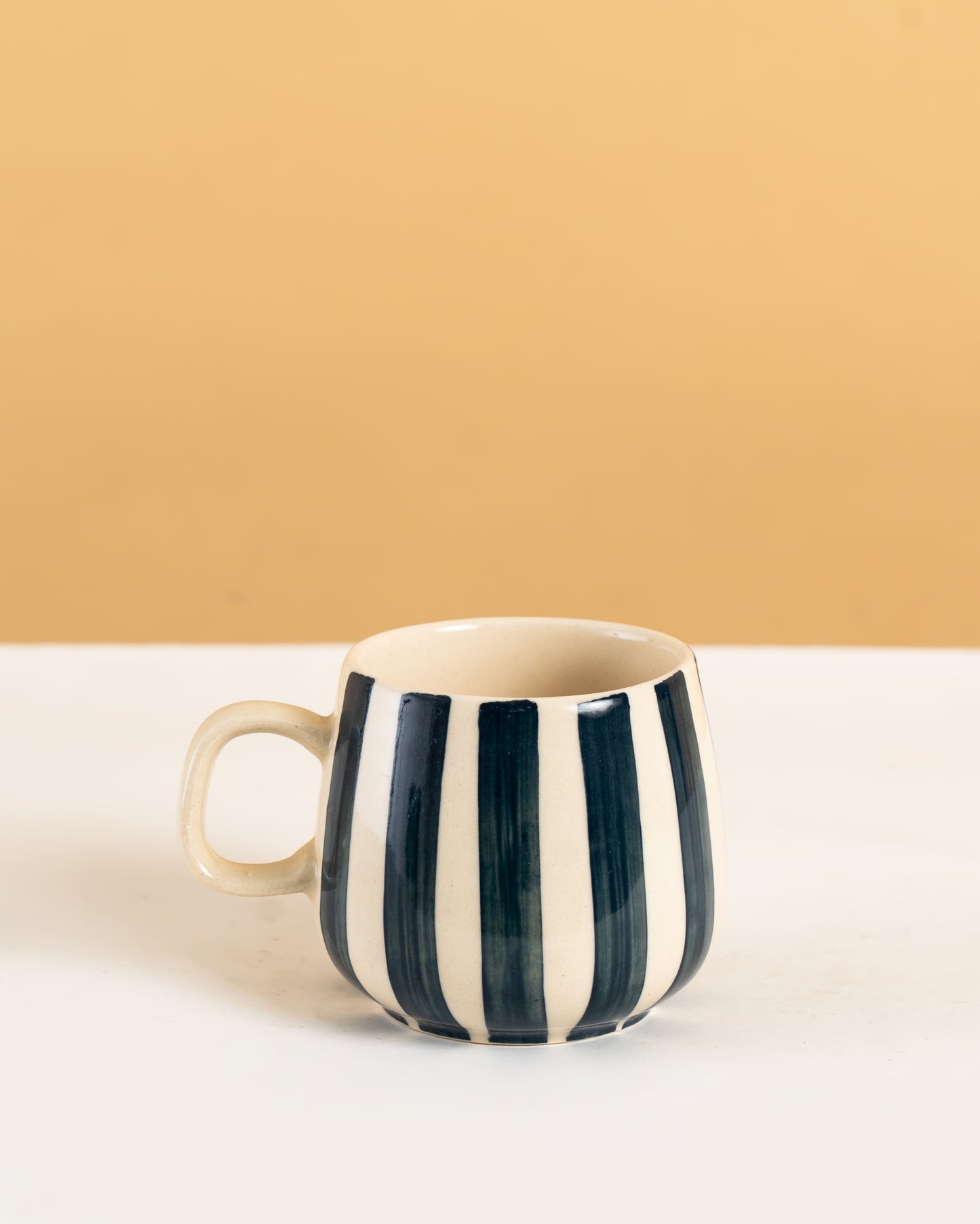 Hand-Painted Striped Ceramic Mug - RVMUG18