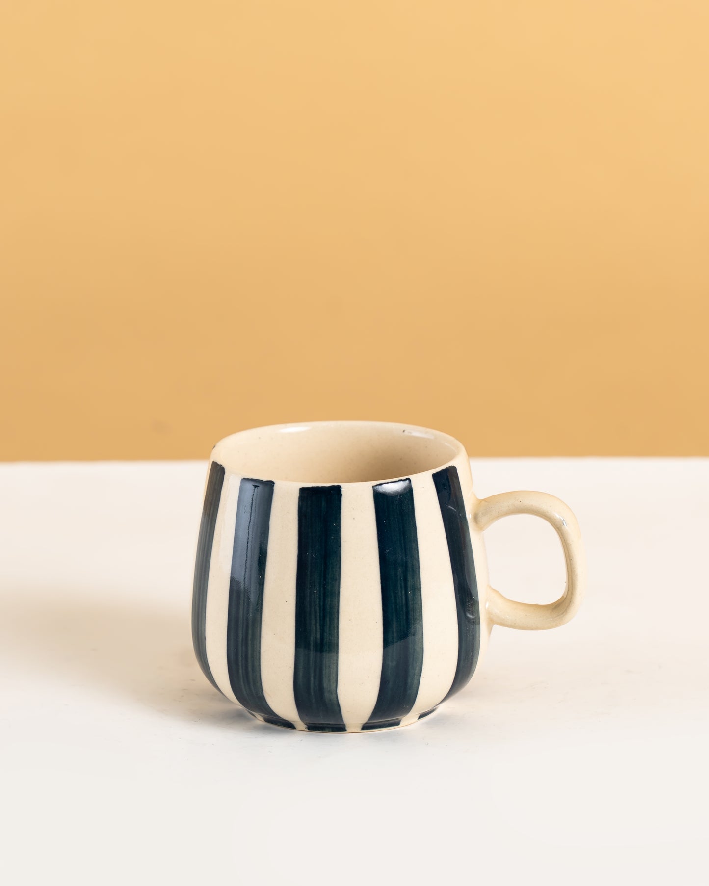 Hand-Painted Striped Ceramic Mug - RVMUG18