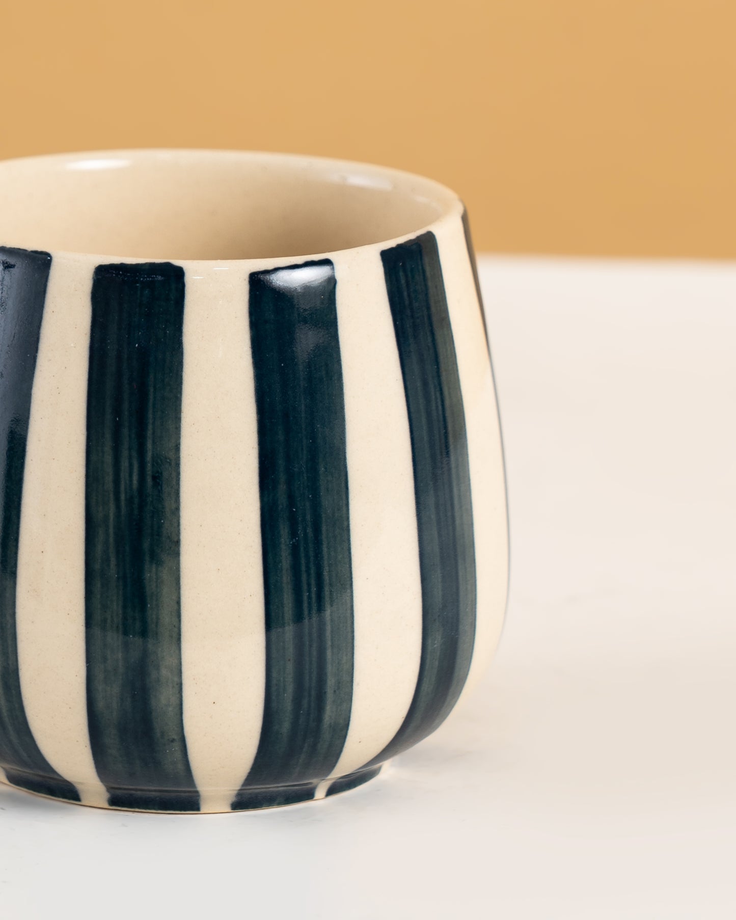 Hand-Painted Striped Ceramic Mug - RVMUG18