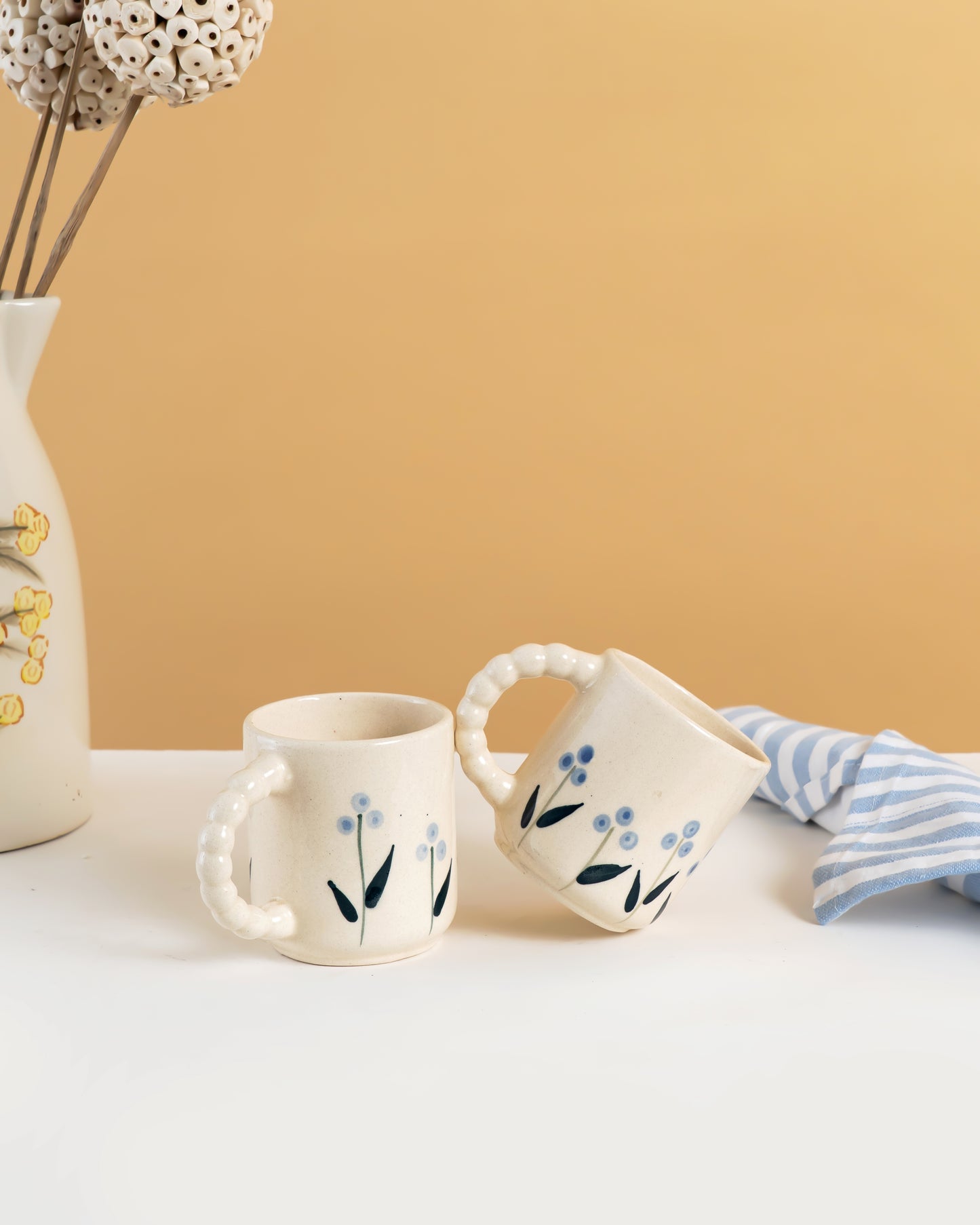 Blue Blossom Ceramic Mug Set 6 - RVMUG45