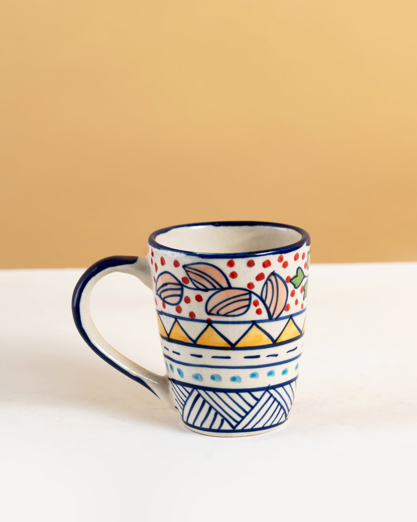 Hand-Painted Patterned Ceramic Mugs Set of 2 - RVMUG17