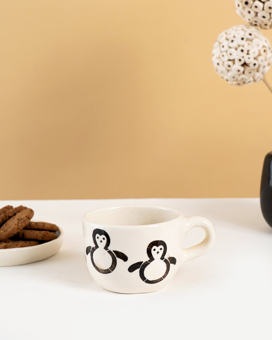 Hand-Painted Penguin Ceramic Cup - RVKIDMUG43