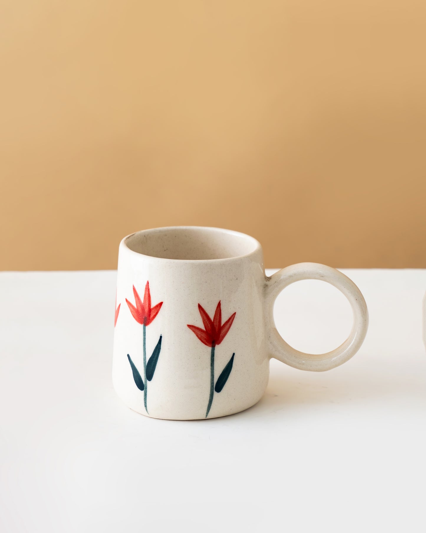 Red Bloom Ceramic Mugs Set of 2 - RVMUG34