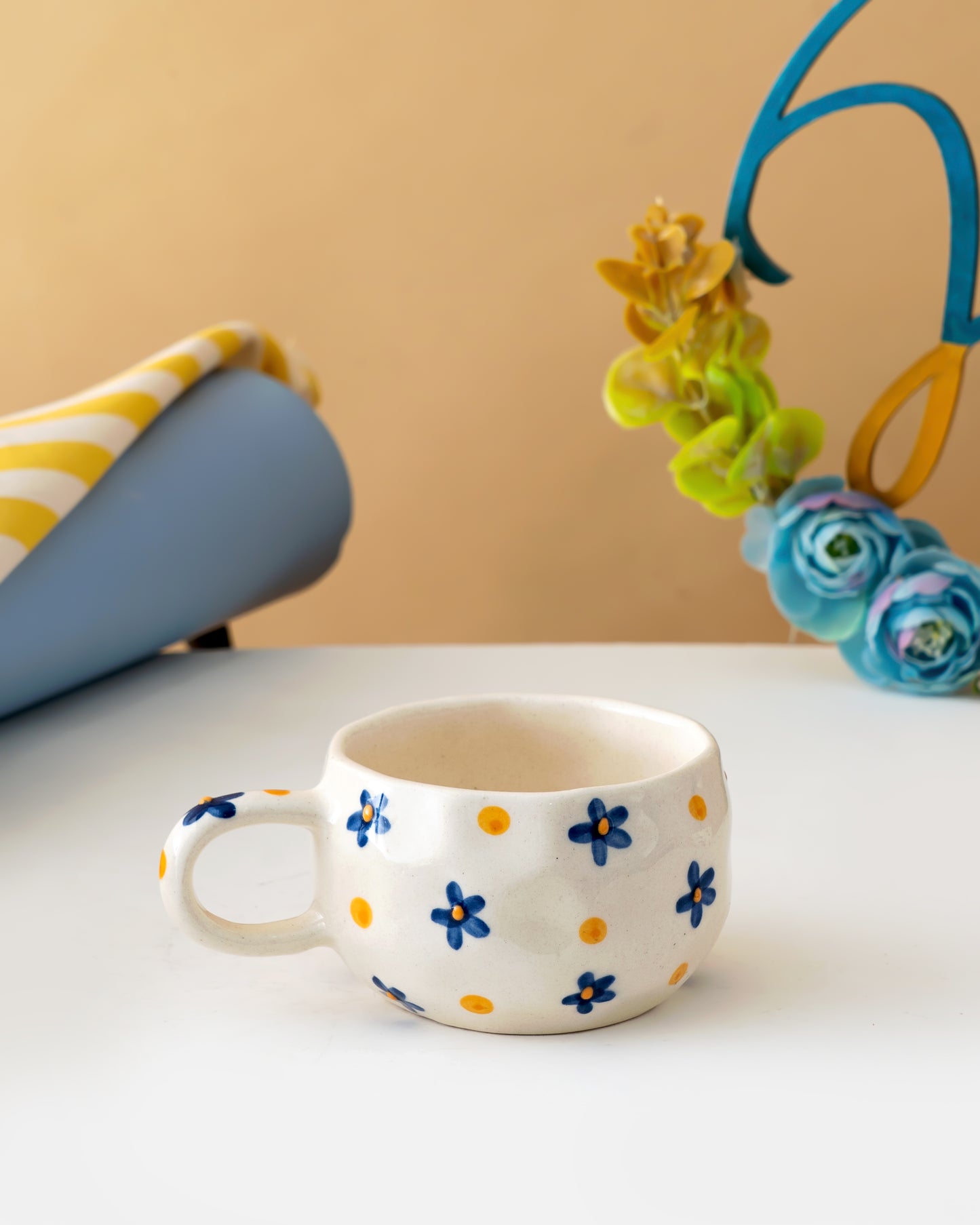 Hand-Painted Floral Cup & Saucer Set - RVCUPSAU6