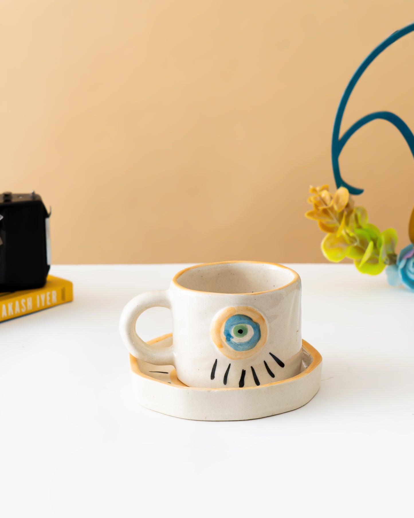 Evil Eye Ceramic Cup & Plate Set - RVCUPSAU3