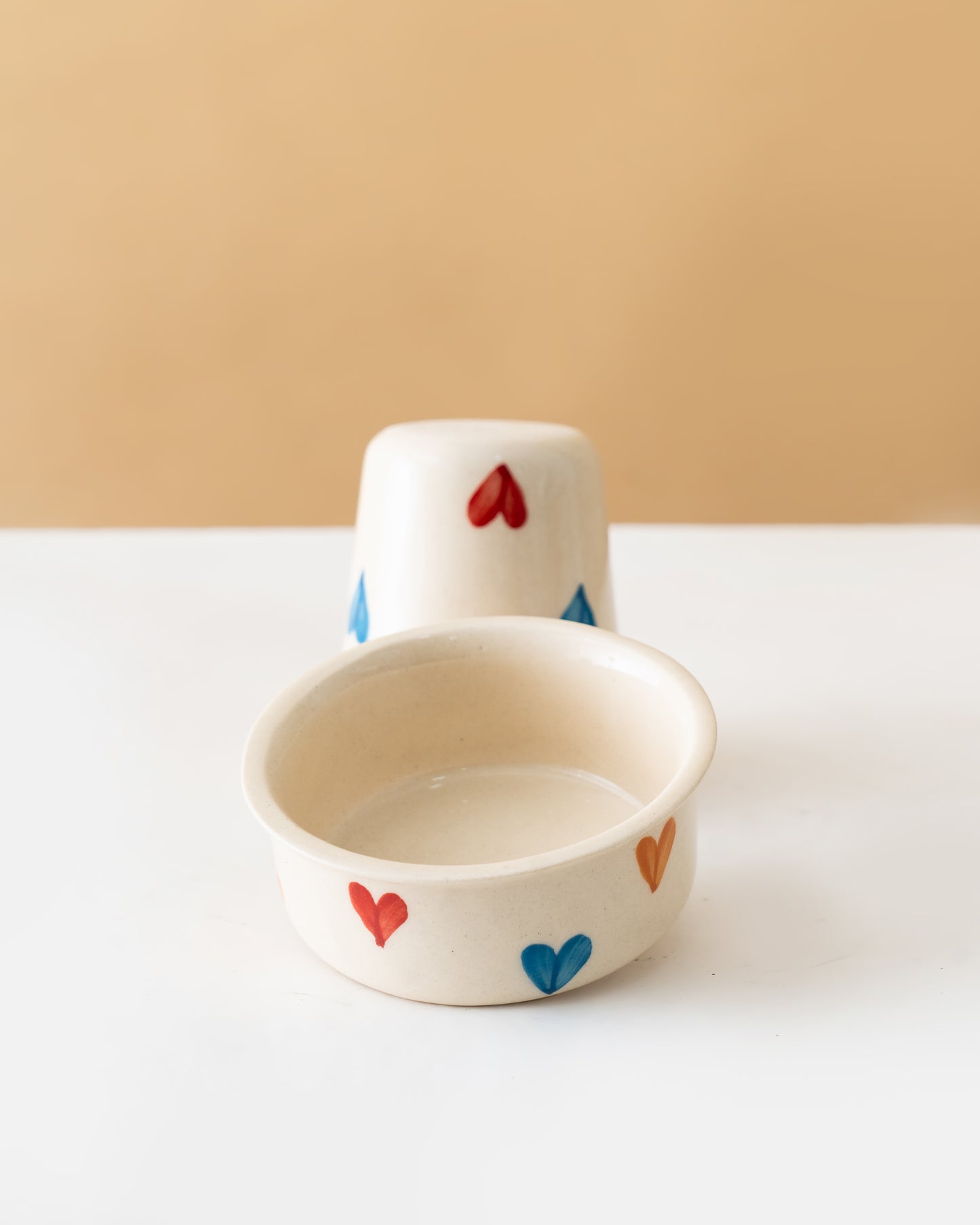Hand-Painted Heart Cup & Bowl Set - RVDABR4