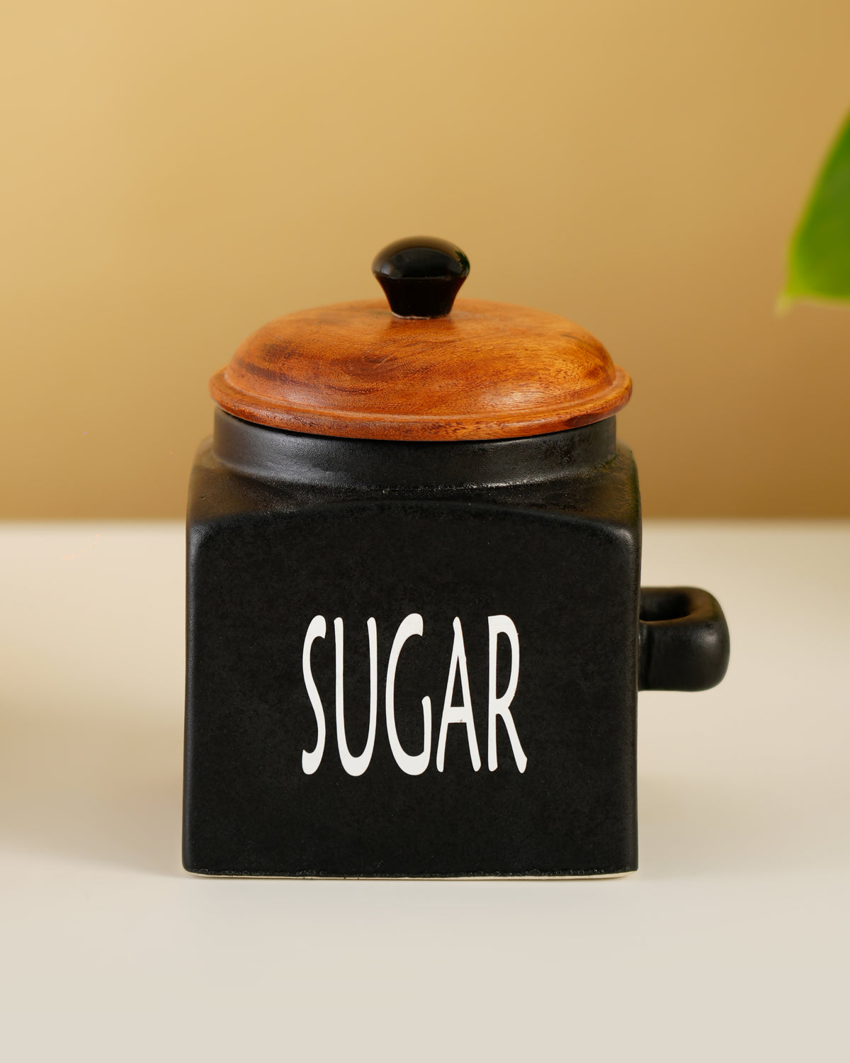 Matte Black Ceramic Sugar Canisters (Only SUGAR) - RVJAR2345