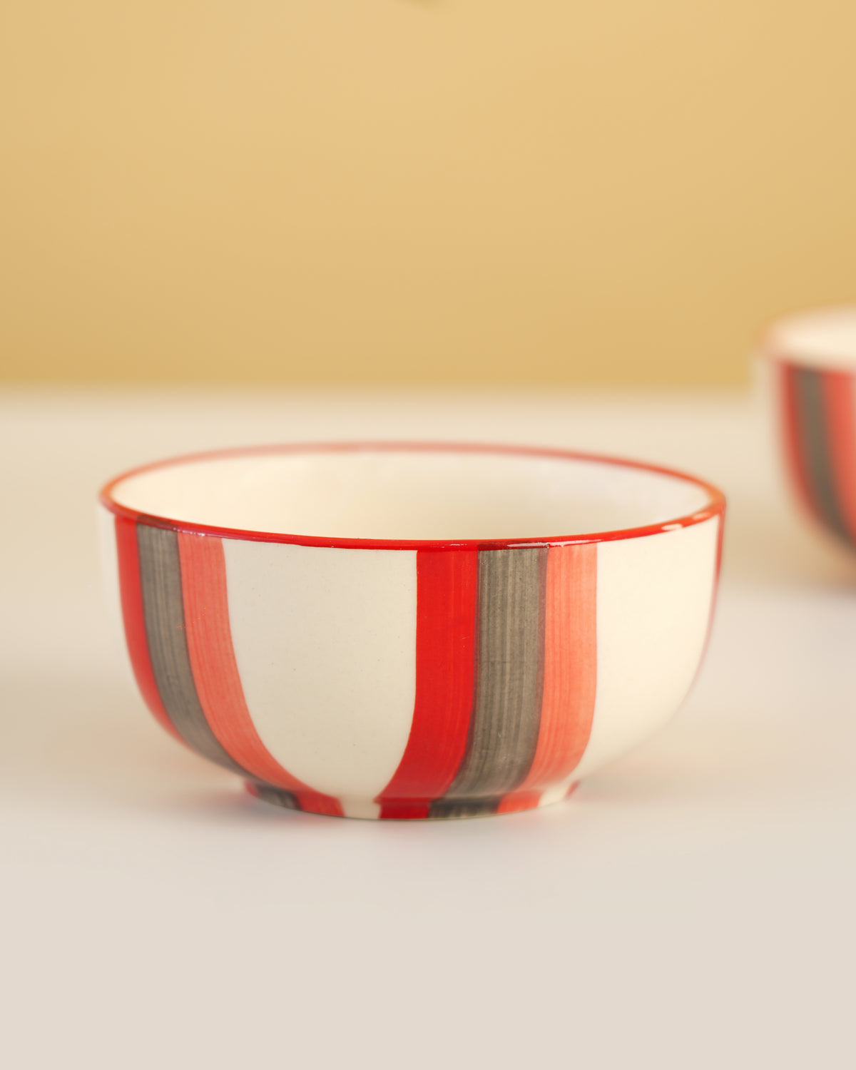 Hand-Painted Striped Ceramic Bowl (Set of 2 ) – RVBWL05