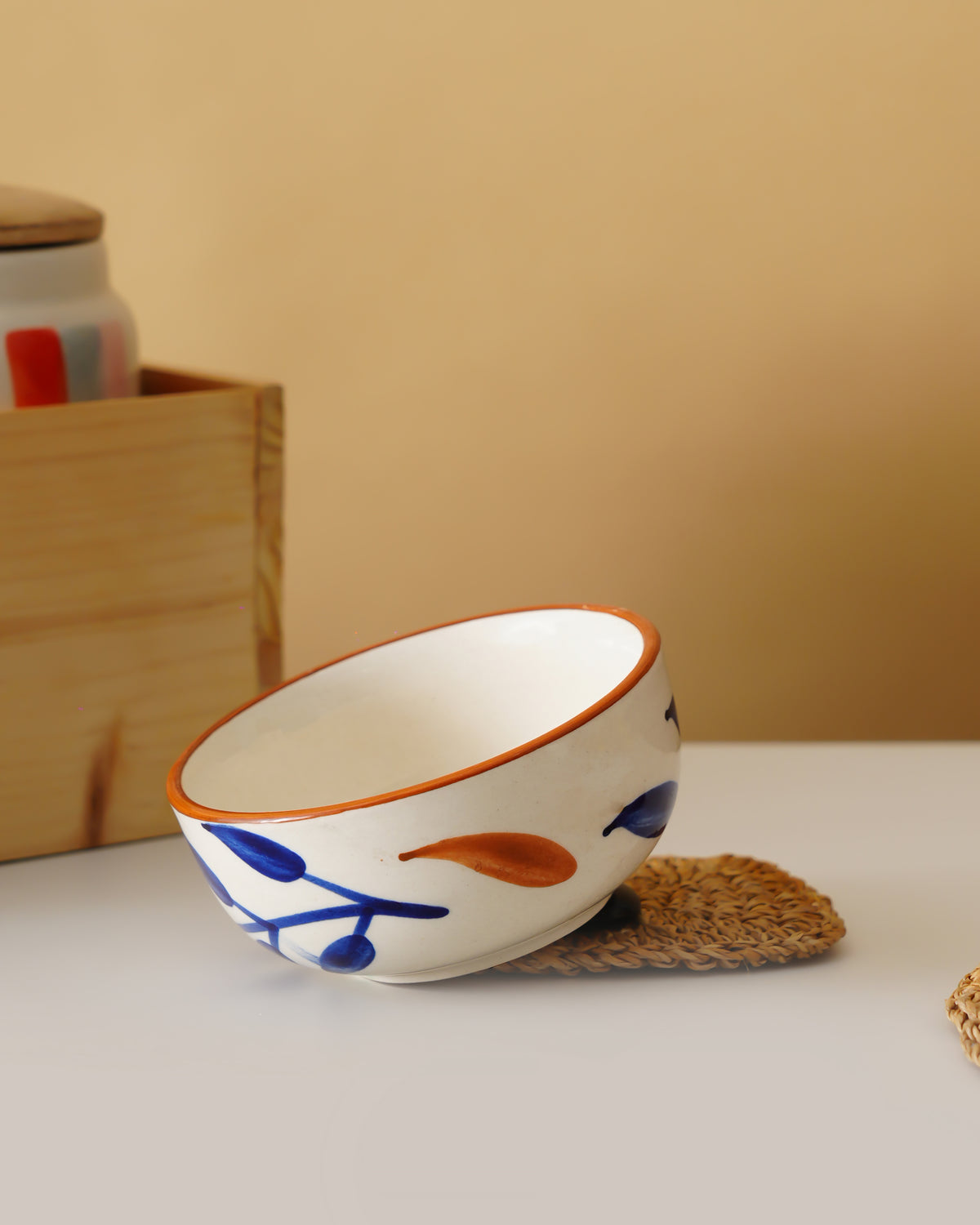Hand-Painted Floral Ceramic Bowl (Single)  - RVBWL06