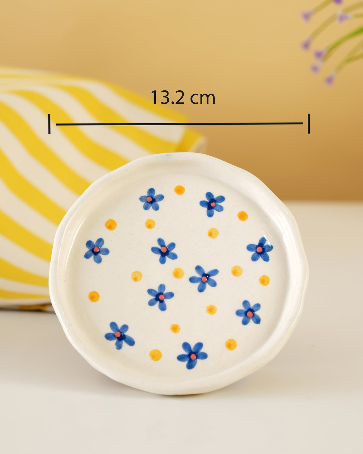 Hand-Painted Floral Ceramic Plate - RVPLT41