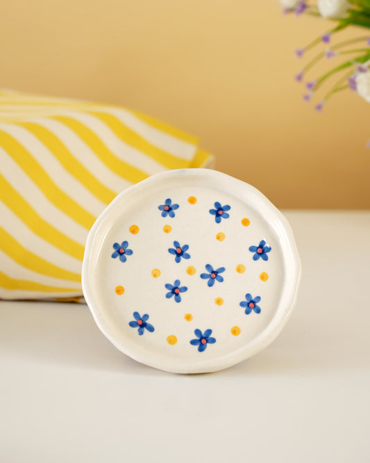 Hand-Painted Floral Ceramic Plate - RVPLT41