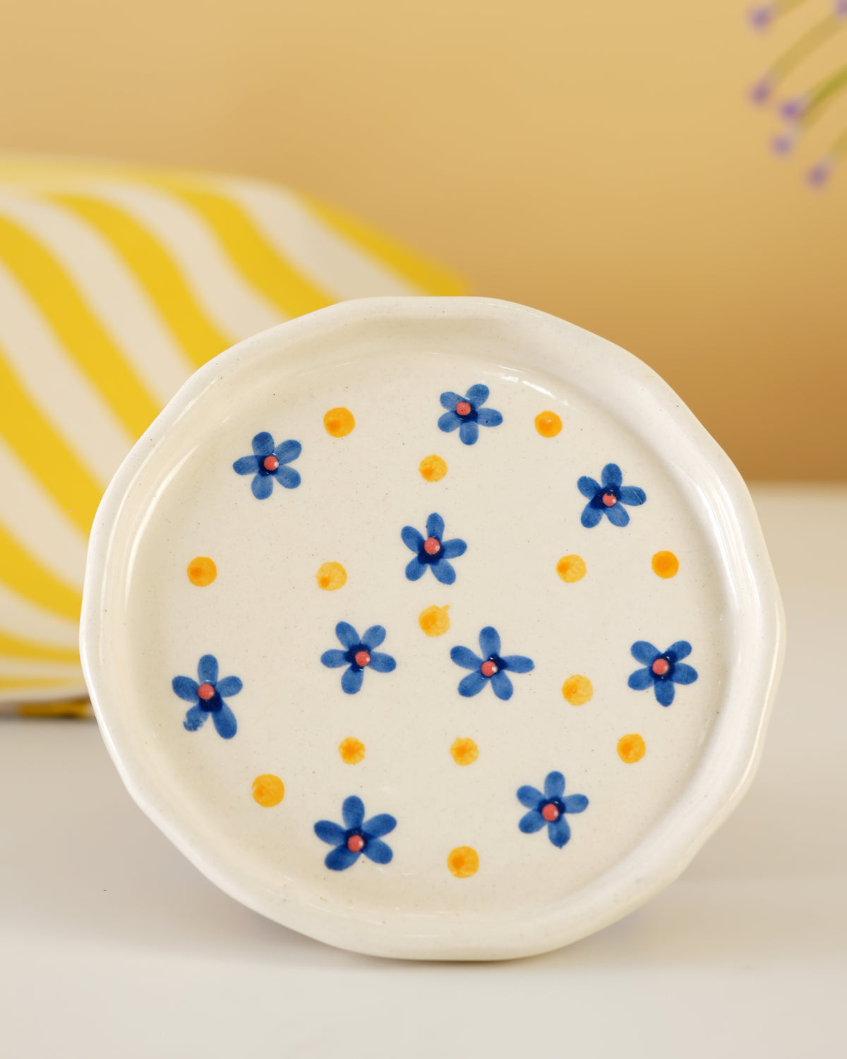 Hand-Painted Floral Ceramic Plate - RVPLT41