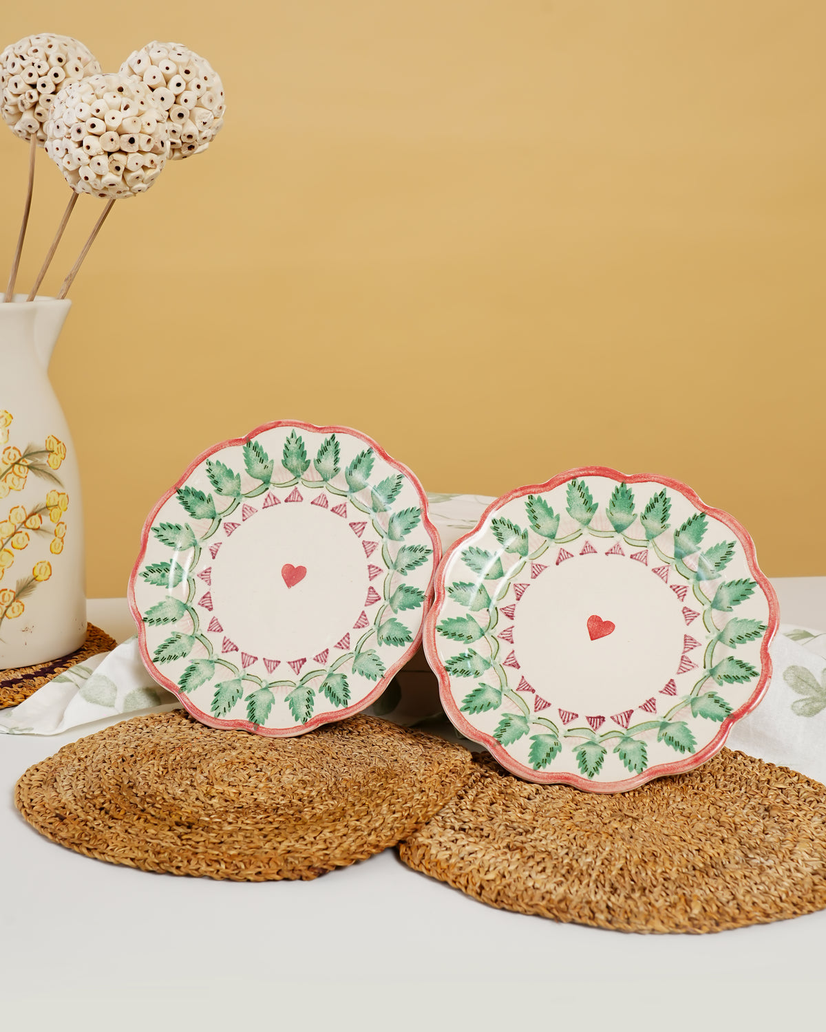 Heartleaf Garden Handcrafted Ceramic Plate (Set of 2) - RVPLT27