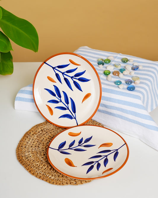 Blue Meadow Handcrafted Ceramic Plate (Set of 2) - RVPLT29
