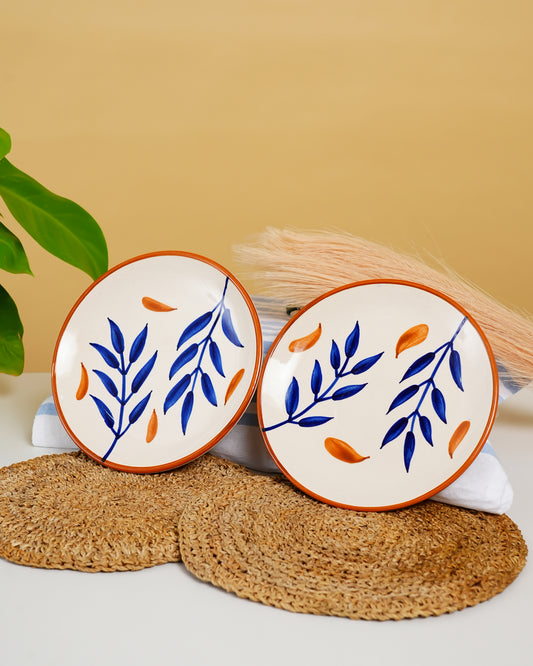 Blue Meadow Handcrafted Ceramic Plate (Set of 2) - RVPLT29