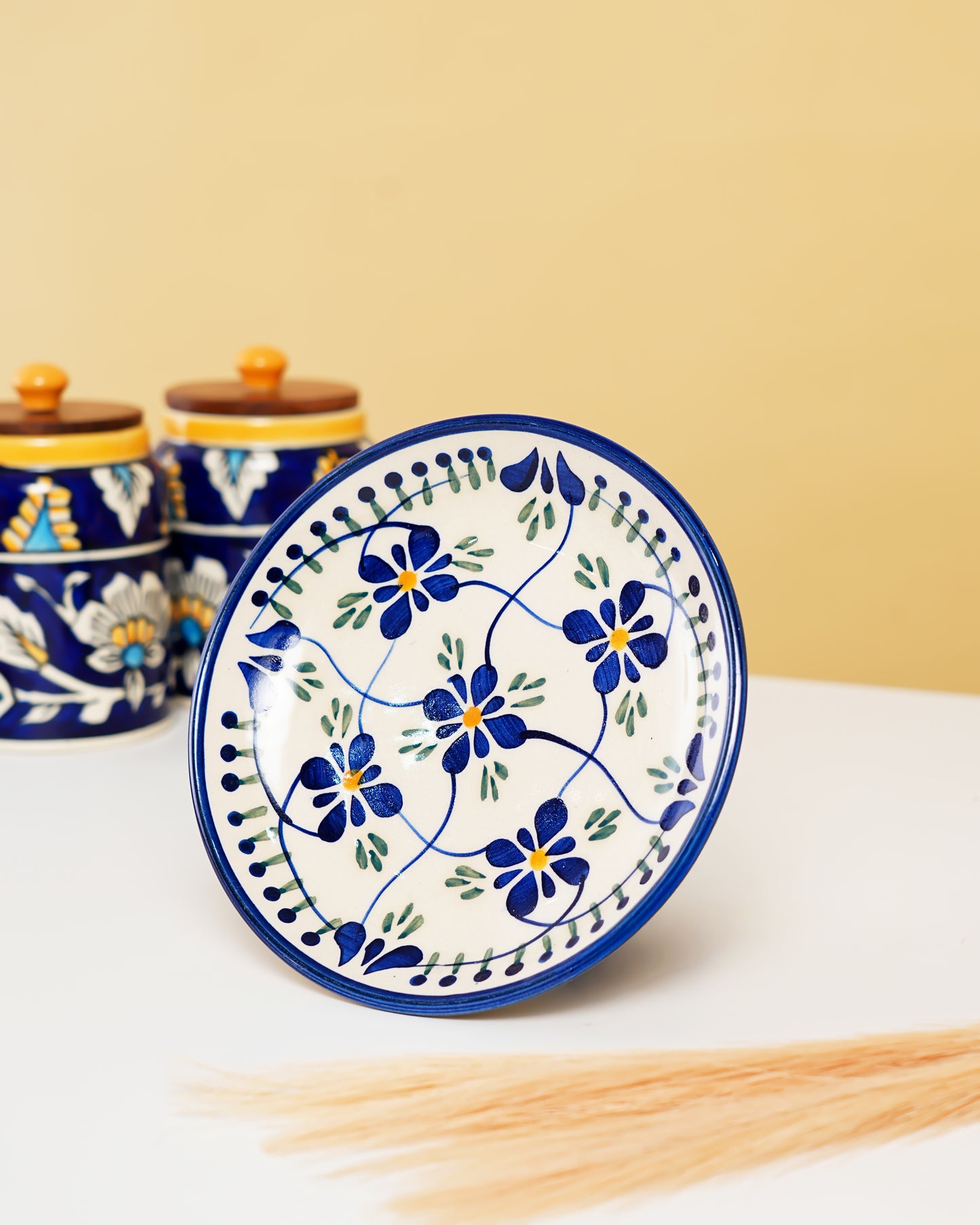 Azure Vine Handcrafted Ceramic Plate - RVPLT32