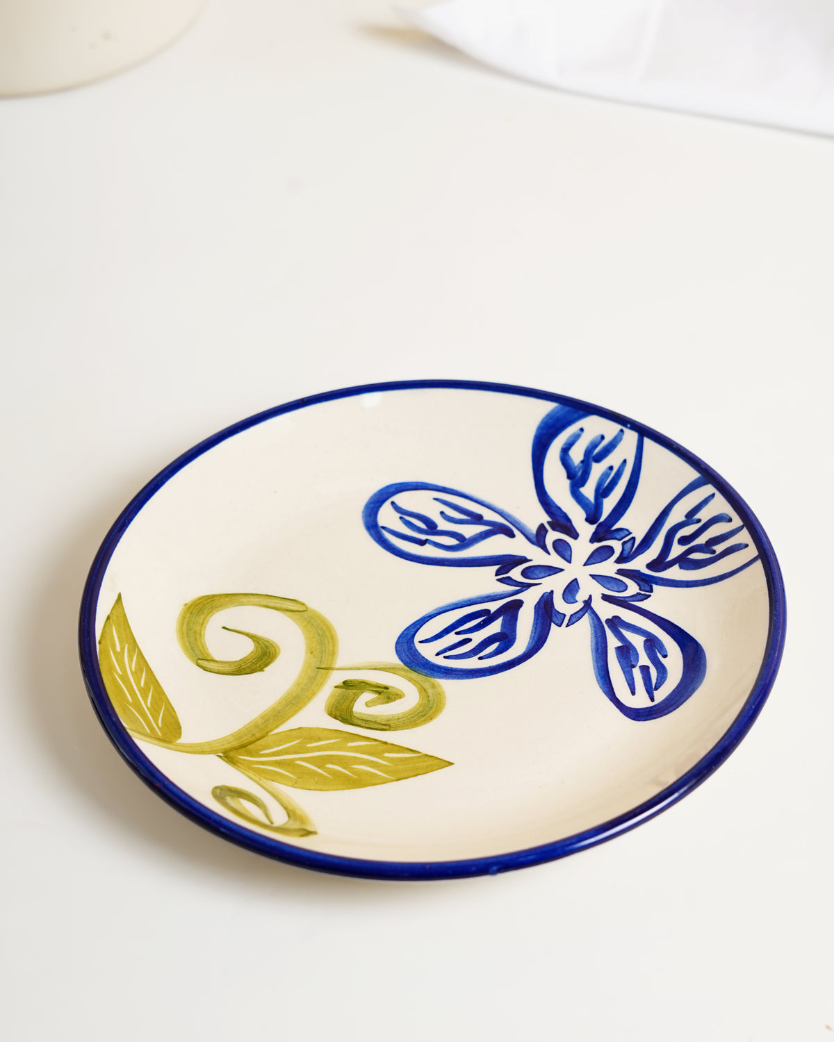 Hand-Painted Ceramic Floral Plate - RVPLT40