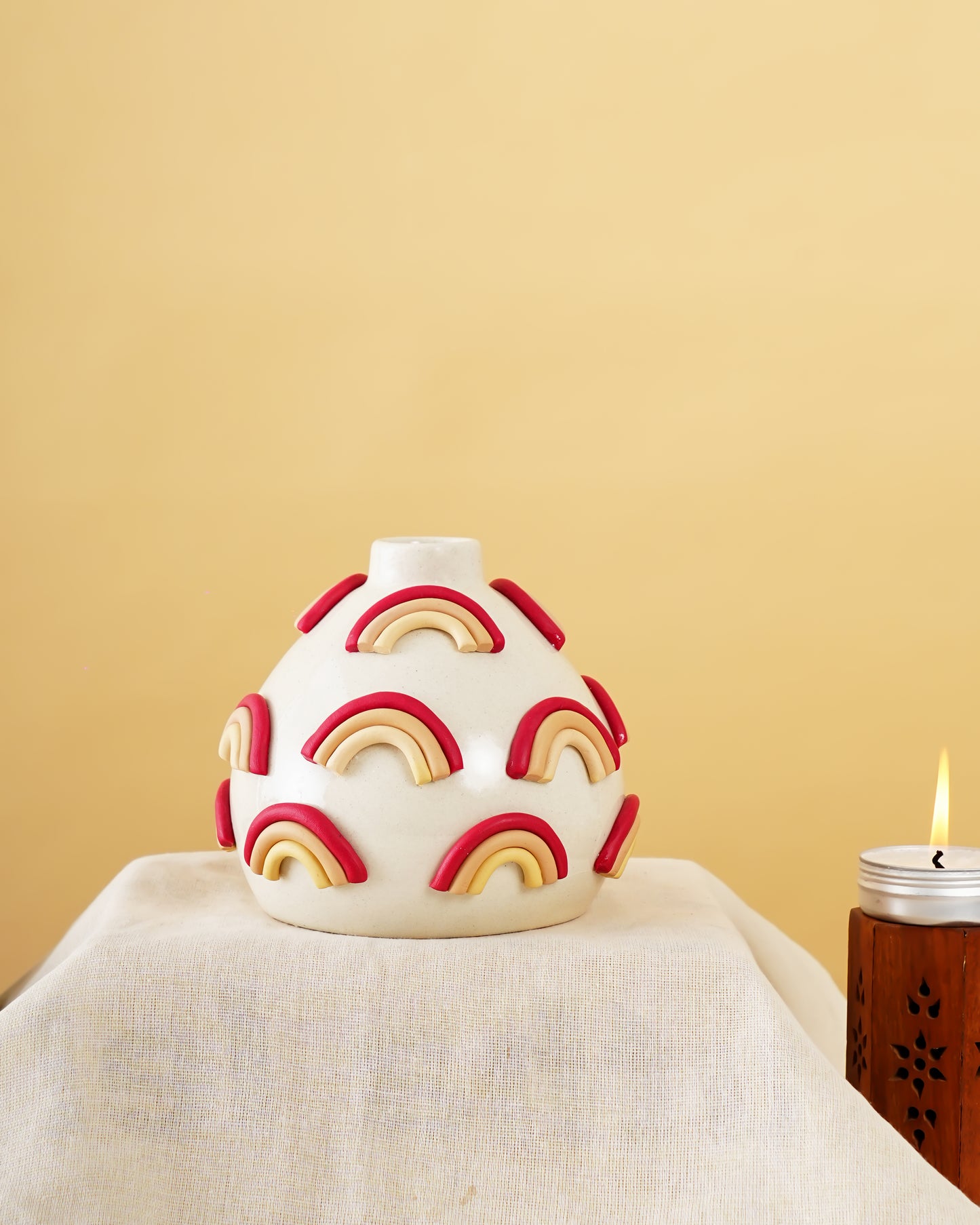 Handcrafted Rainbow Ceramic Vase - RVVAS57
