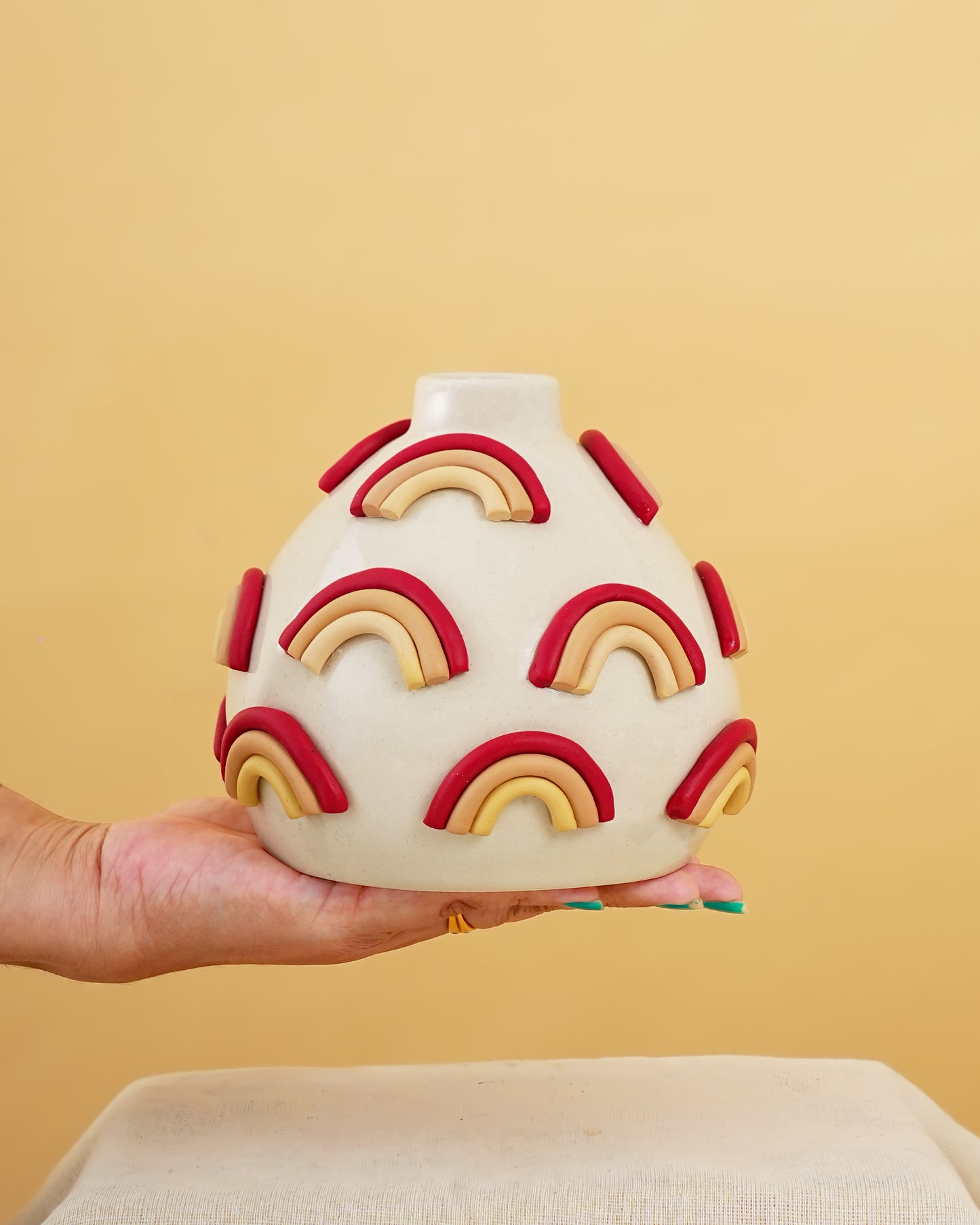 Handcrafted Rainbow Ceramic Vase - RVVAS57