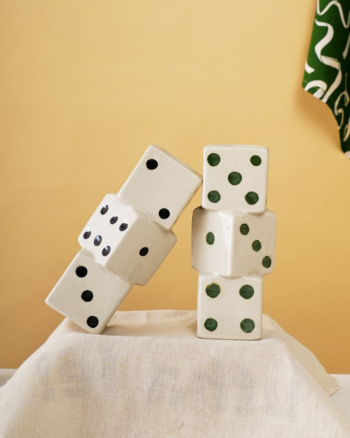 Handcrafted Ceramic Dice Décor Vases (Set of 2) - RVVAS54