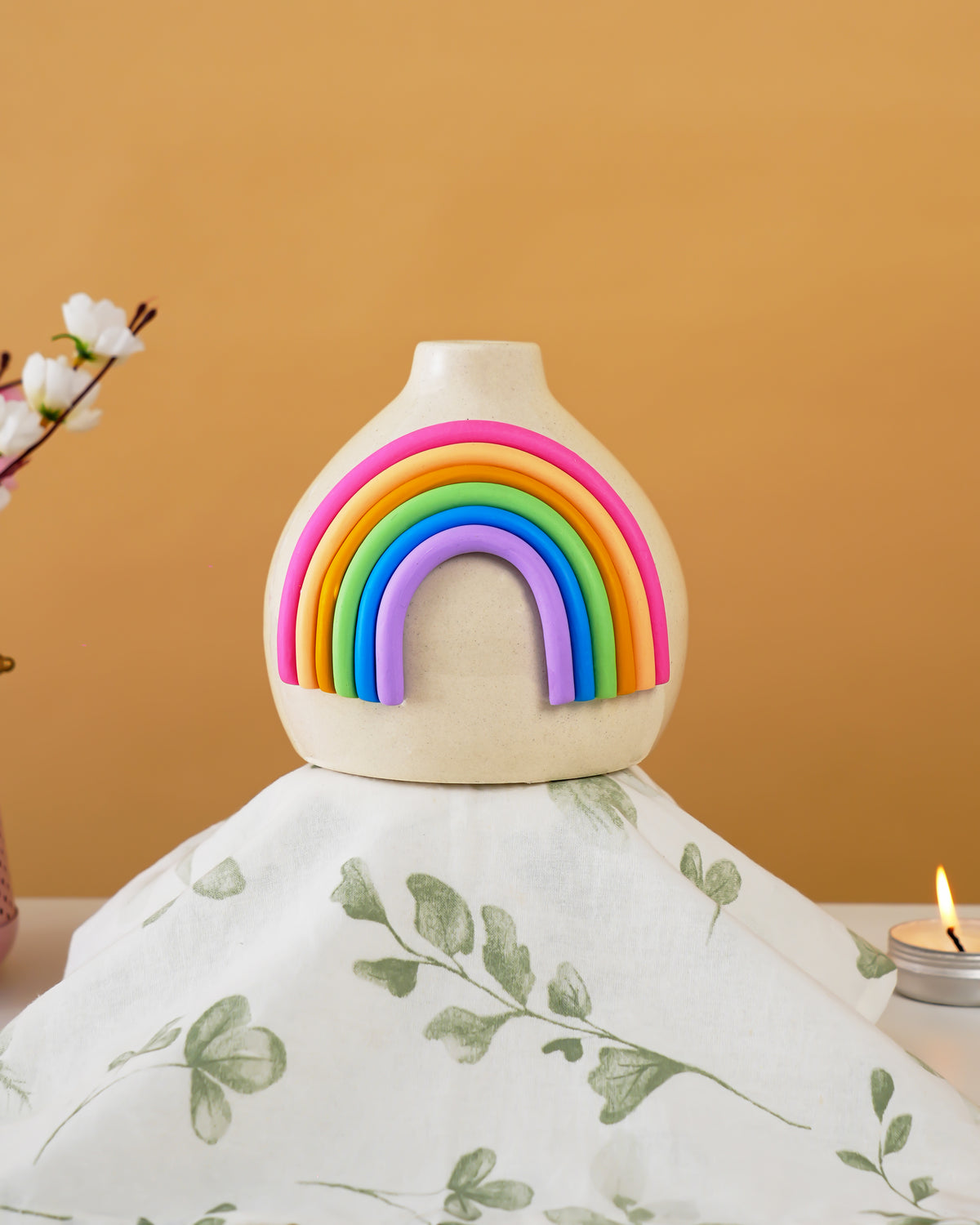 Handcrafted Rainbow Ceramic Vase – Decorative Flower Vase - RVVAS55