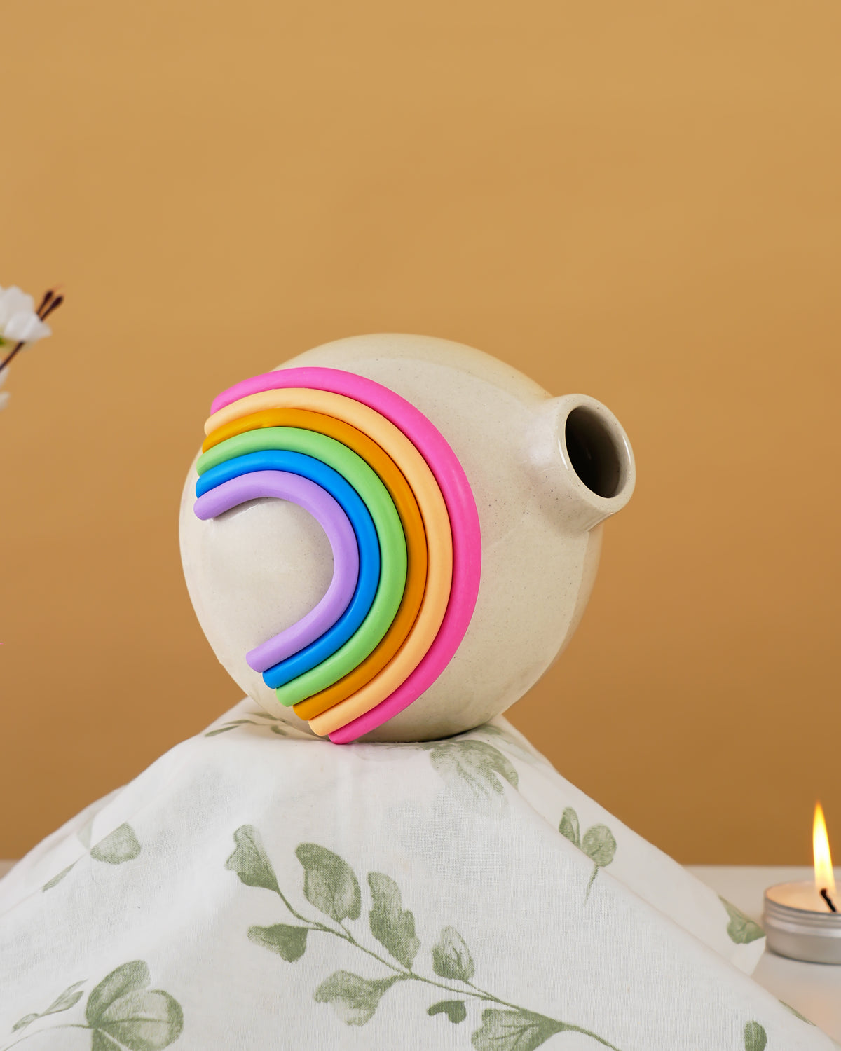 Handcrafted Rainbow Ceramic Vase – Decorative Flower Vase - RVVAS55
